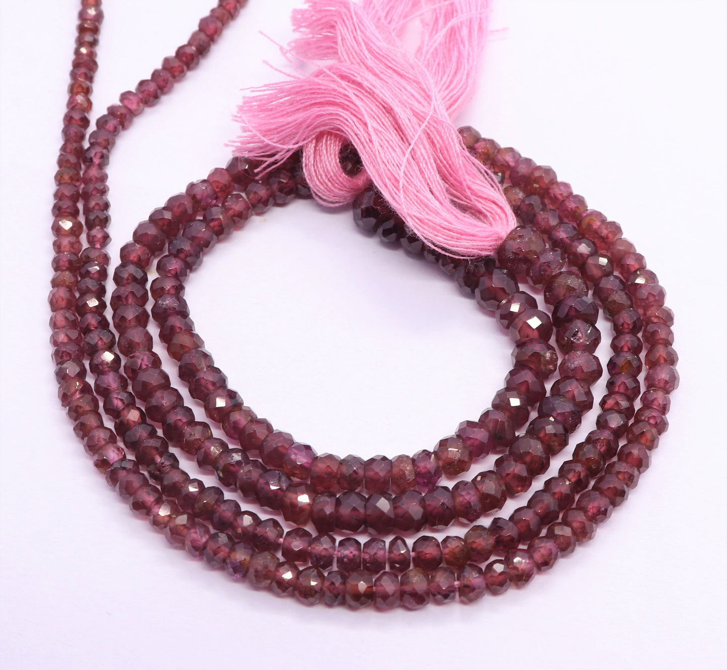 Hyderabad Garnet Faceted Rondelle Beads 3-5 MM Faceted Natural Garnet Rondelle Beads for Handmade Jewelry Making Craft & Bijoux Supplies