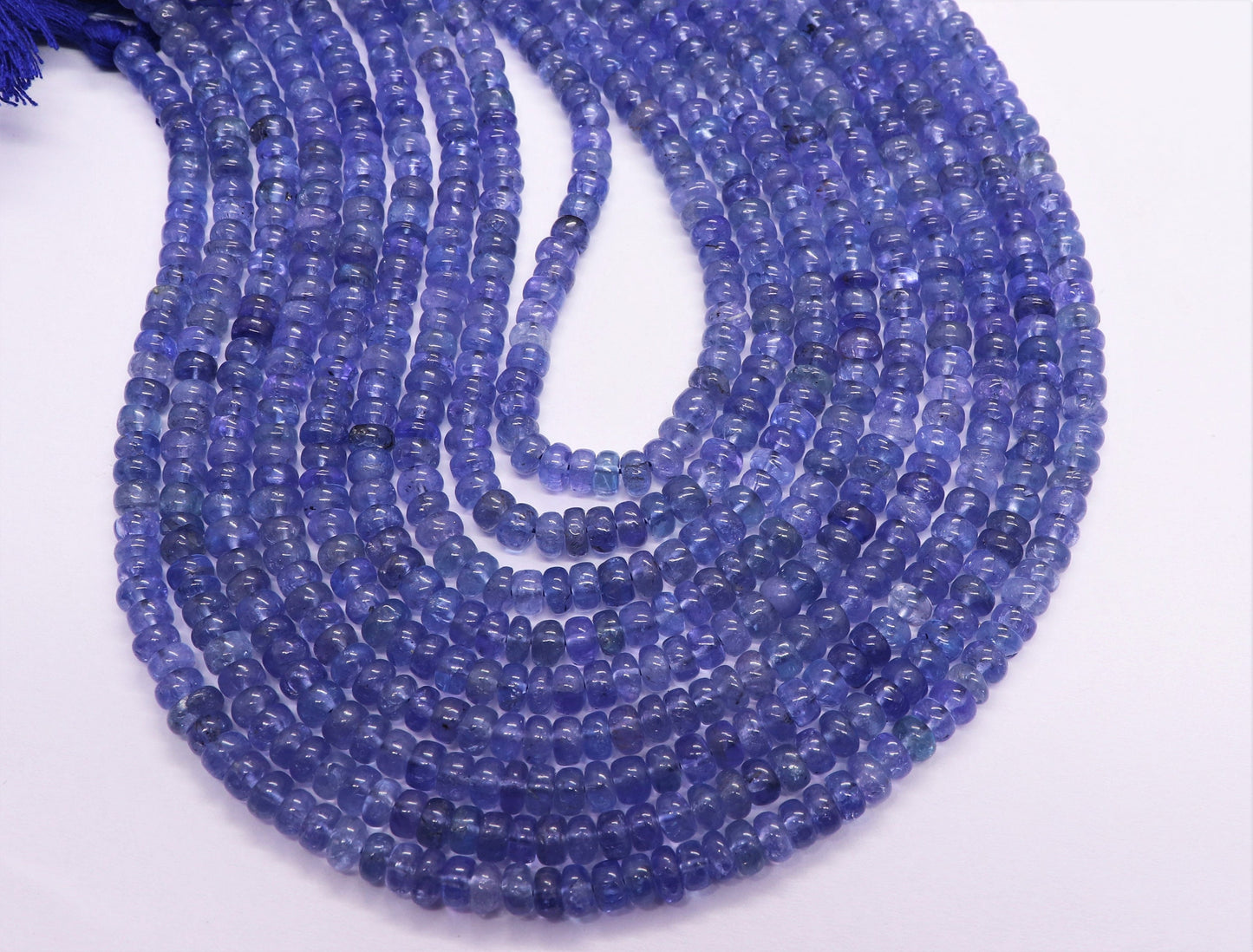 Tanzanite Smooth Rondelle Beads 4MM Natural Tanzanite Rondelle Beads Blue Tanzanite Smooth Rondelle Beads for Designer Jewelry Making Craft