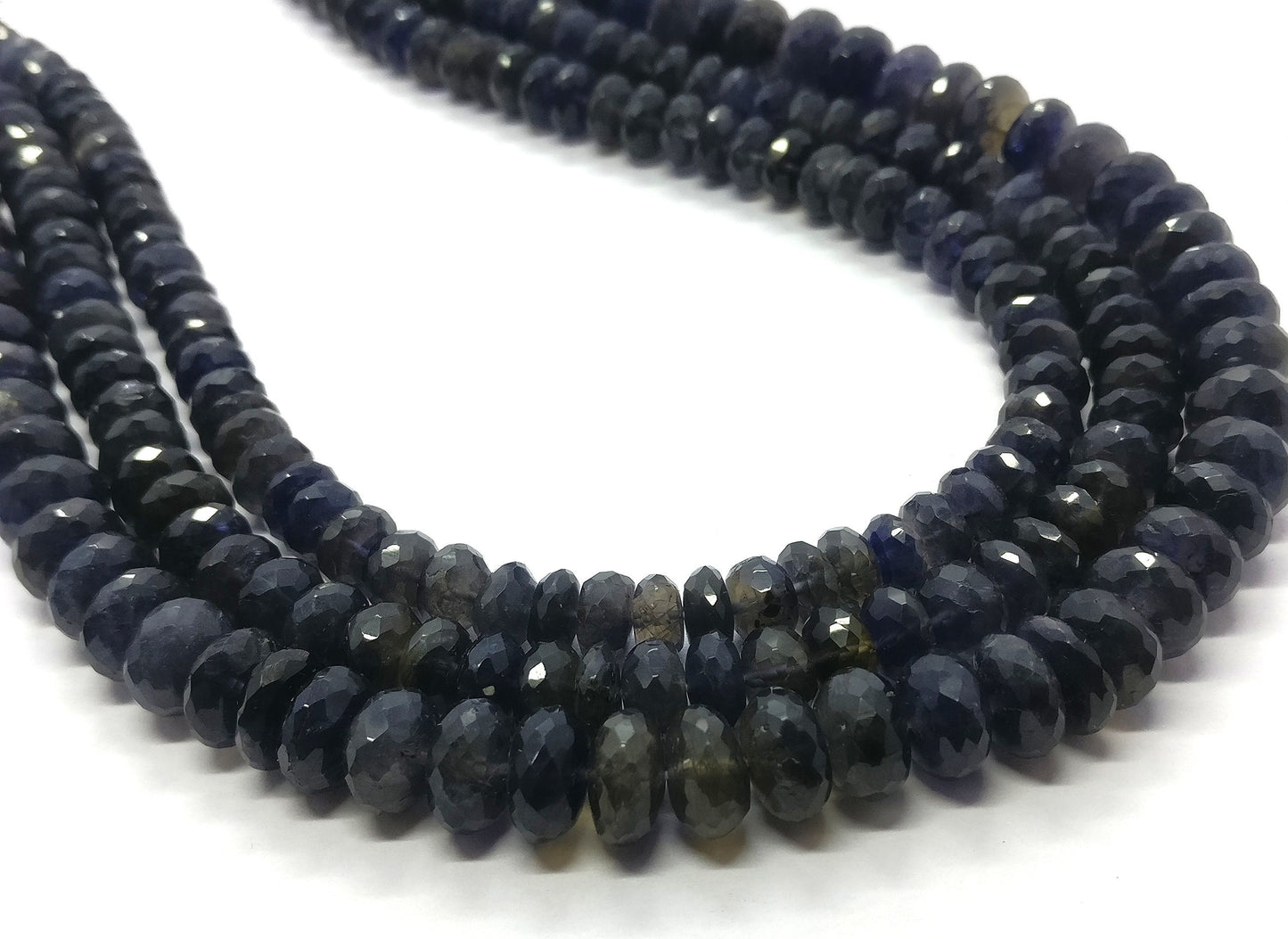 Iolite Faceted Rondelle Beads Dark Blue Iolite Beads Faceted Iolite Rondelle Beads Natural Iolite Beads for Designer Jewelry Making Craft