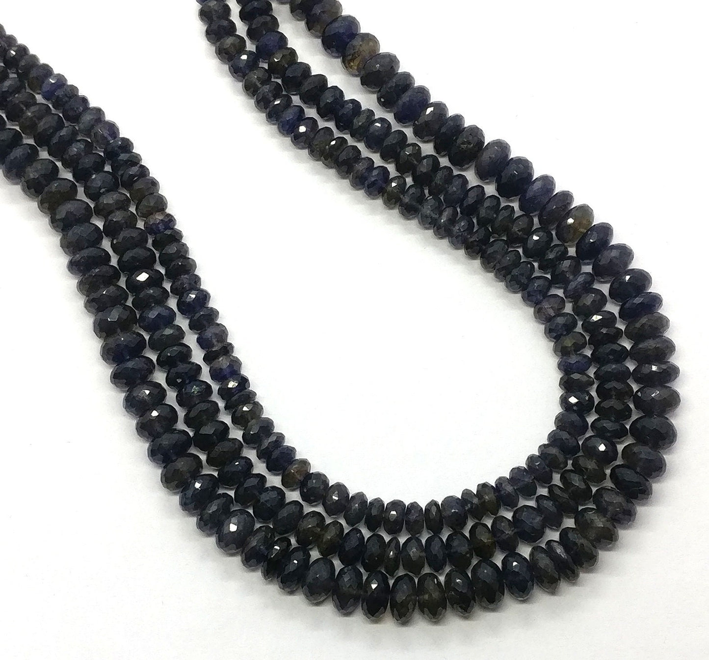 Iolite Faceted Rondelle Beads Dark Blue Iolite Beads Faceted Iolite Rondelle Beads Natural Iolite Beads for Designer Jewelry Making Craft