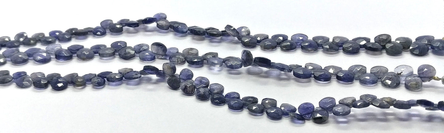 Iolite Faceted Heart Shape Beads Natural Iolite Heart Shape 6 MM Faceted Beads Iolite Briolettes for Jewelry Necklace Pendant Craft Making