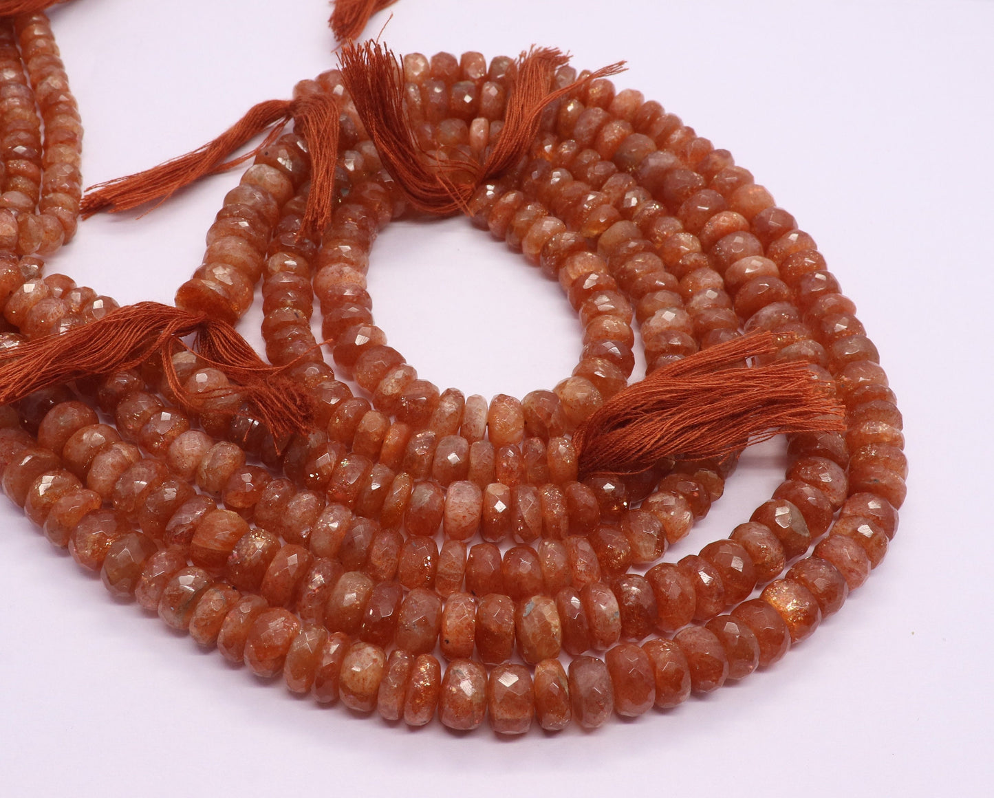 Sunstone Faceted Rondelle Beads Natural Sunstone Rondelle Beads Faceted Sunstone Beads Sunstone Beads for Jewelry Making Necklace & Bracelet