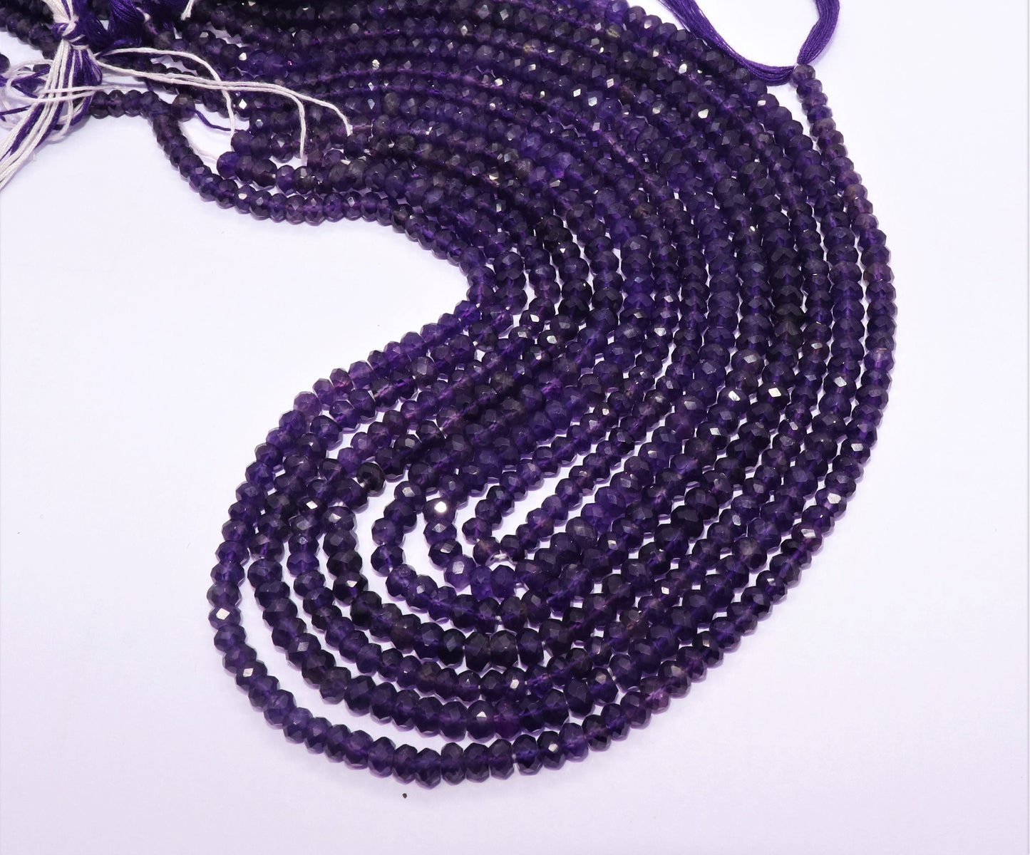 Amethyst Faceted Rondelle Beads African Amethyst Rondelle Beads Natural Faceted Blue Amethyst Rondelle Beads for Jewelry Making Craft