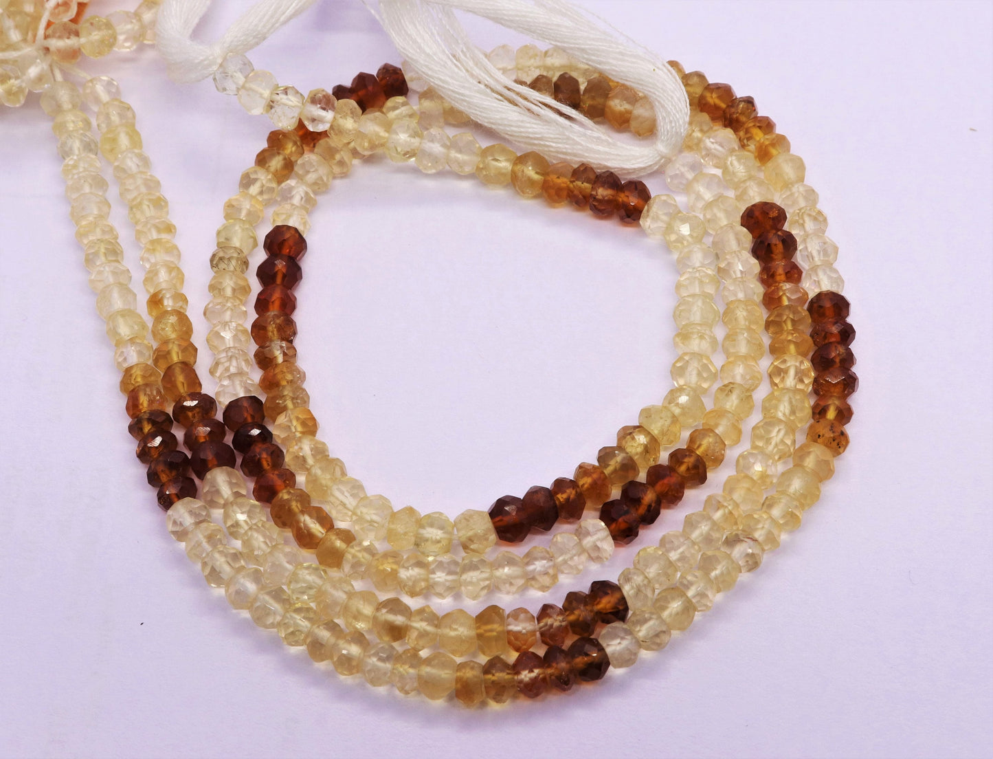 Citrine Shaded Faceted Rondelle Beads Brandy Citrine Rondelle Beads 4-4.5 MM Citrine Rondelle Beads Natural Citrine Beads for Jewelry Making