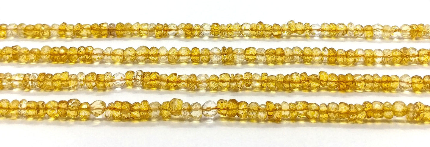 Citrine Faceted Rondelle Beads Natural Citrine Beads 5-6 MM Citrine Beads Faceted Citrine Rondelle Faceted Beads for Jewelry Making Craft