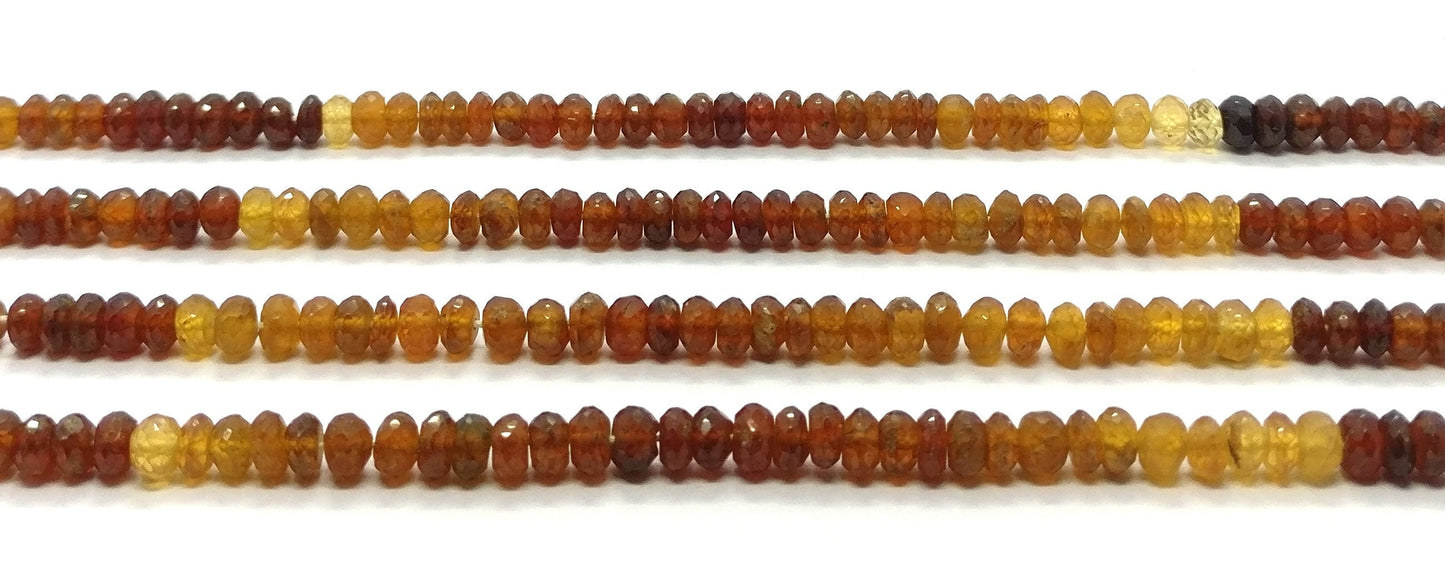 Hessonite Garnet Faceted Rondelle Beads 5.5-6 MM Hessonite Shaded Rondelle Beads Faceted Hessonite Garnet Beads for Jewelry Making Craft