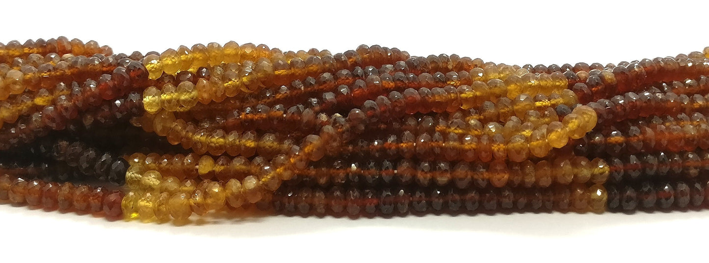 Hessonite Garnet Faceted Rondelle Beads 5.5-6 MM Hessonite Shaded Rondelle Beads Faceted Hessonite Garnet Beads for Jewelry Making Craft
