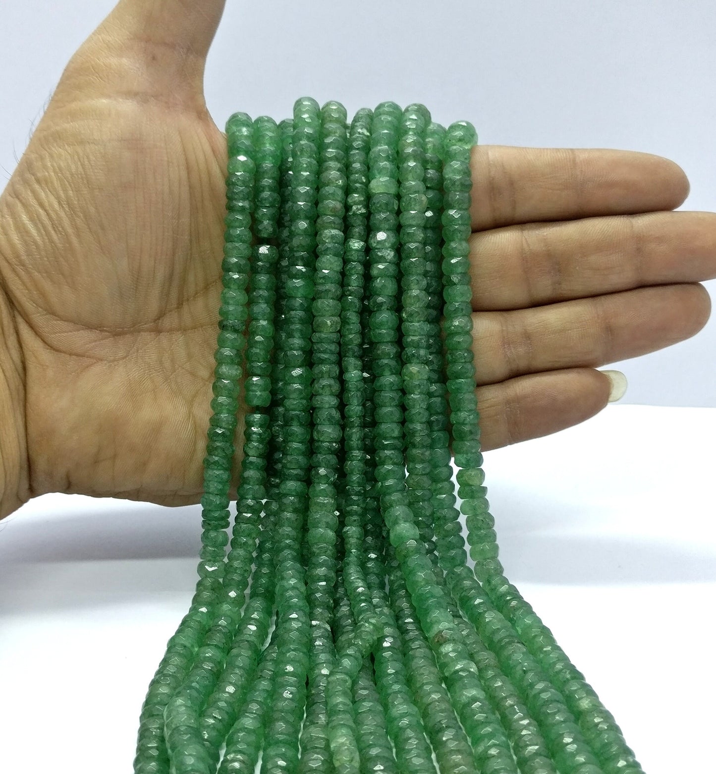 Strawberry Faceted Rondelle Beads Natural Green Strawberry Shaded Rondelle Bead Faceted Green Strawberry Beads Handmade Jewelry Making Craft