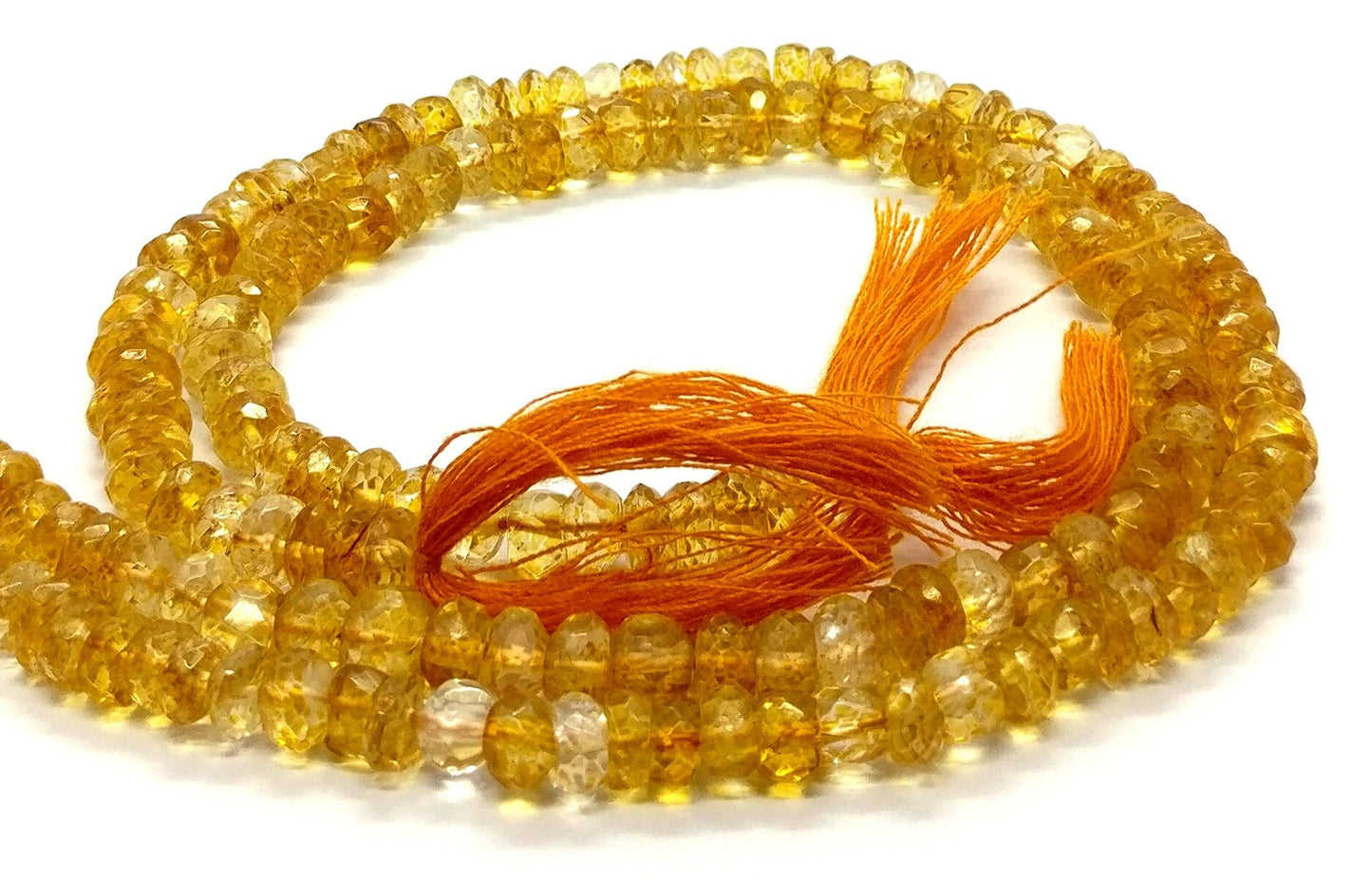 Citrine Faceted Rondelle Beads Natural Citrine Beads 5-6 MM Citrine Beads Faceted Citrine Rondelle Faceted Beads for Jewelry Making Craft
