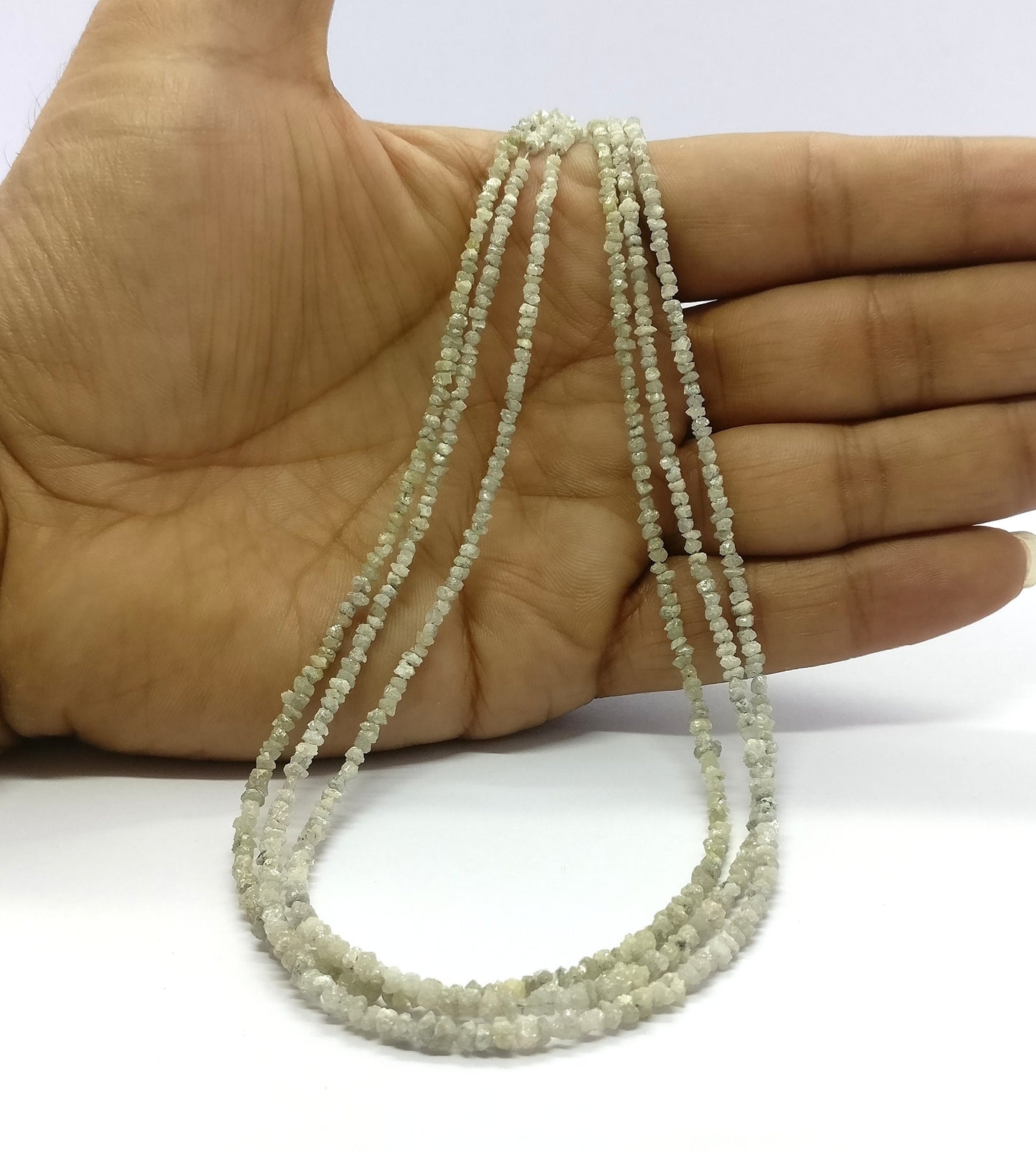 White Diamond Raw Uncut Beads Natural White Diamond Raw Beads 2.5-3.5 MM Diamond Raw Uncut Chips Beads for Designer Jewelry Making Craft