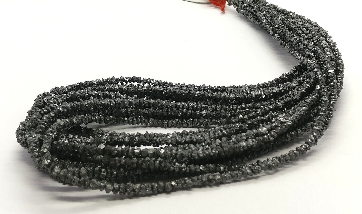 Black Diamond Raw Uncut Beads Natural Black Diamond Beads 2.5-3.5 MM Black Diamond Sparking Raw Uncut Chips Bead for Jewelry Making Necklace
