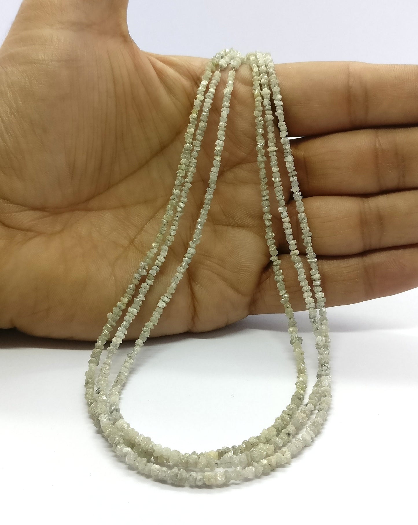 White Diamond Raw Uncut Beads Natural White Diamond Raw Beads 2.5-3.5 MM Diamond Raw Uncut Chips Beads for Designer Jewelry Making Craft