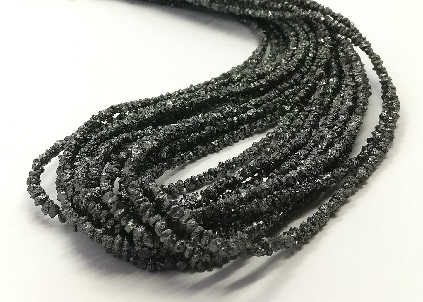 Black Diamond Raw Uncut Beads Natural Black Diamond Beads 2.5-3.5 MM Black Diamond Sparking Raw Uncut Chips Bead for Jewelry Making Necklace