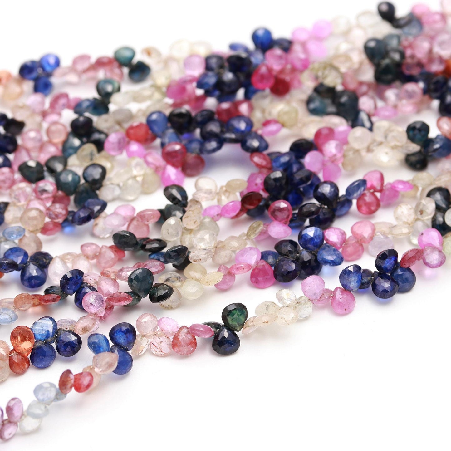 AAA Natural Multi Sapphire Faceted Heart Beads 4-5 MM Natural Multi Sapphire Beads Precious Beads for Designer Jewelry Necklace Making Craft
