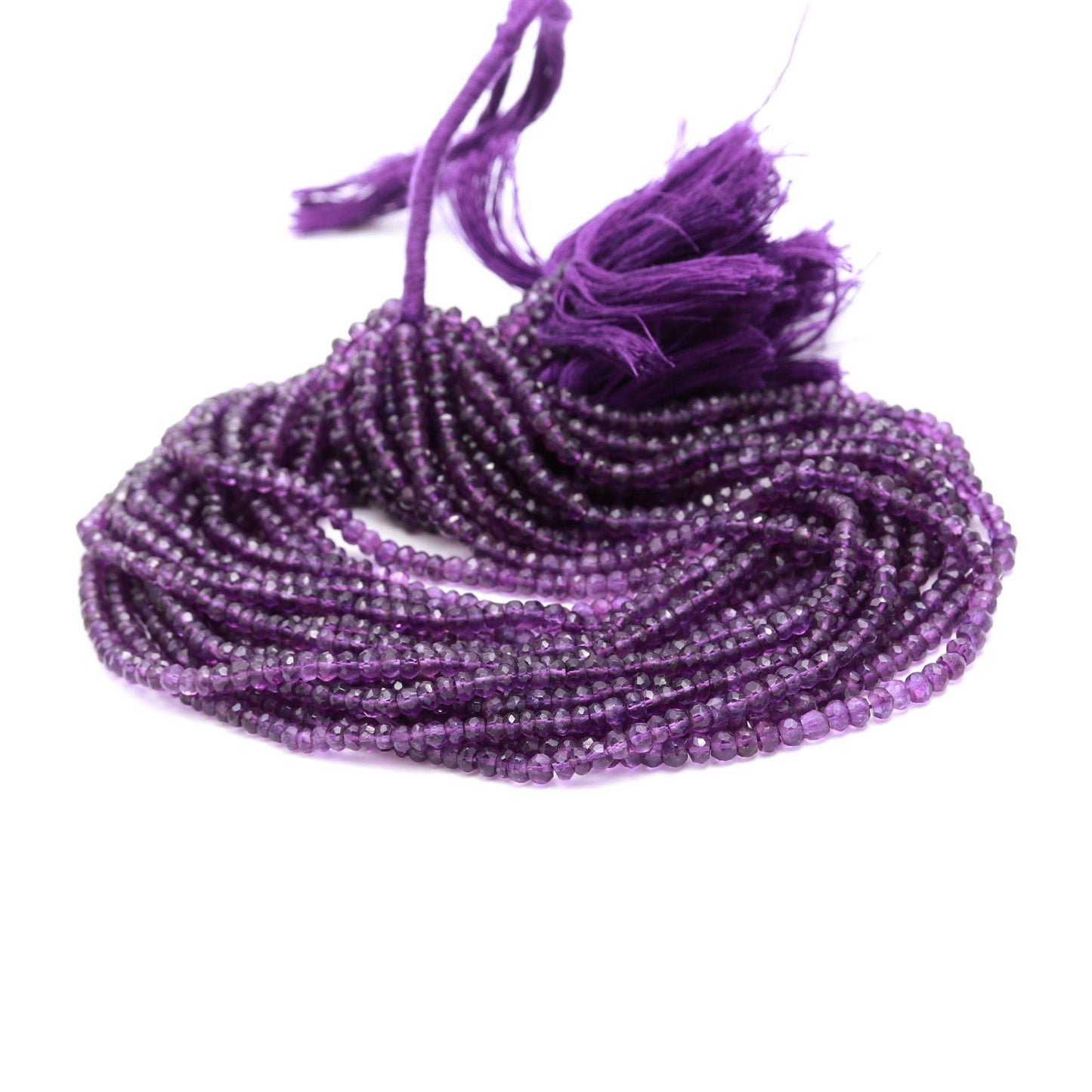 AAA Natural Amethyst Faceted Rondelle Beads 4-5MM Amethyst Gemstone Beads , 13 Inch Blue Amethyst Rondelle Beads | Blue Rondelle Beads
