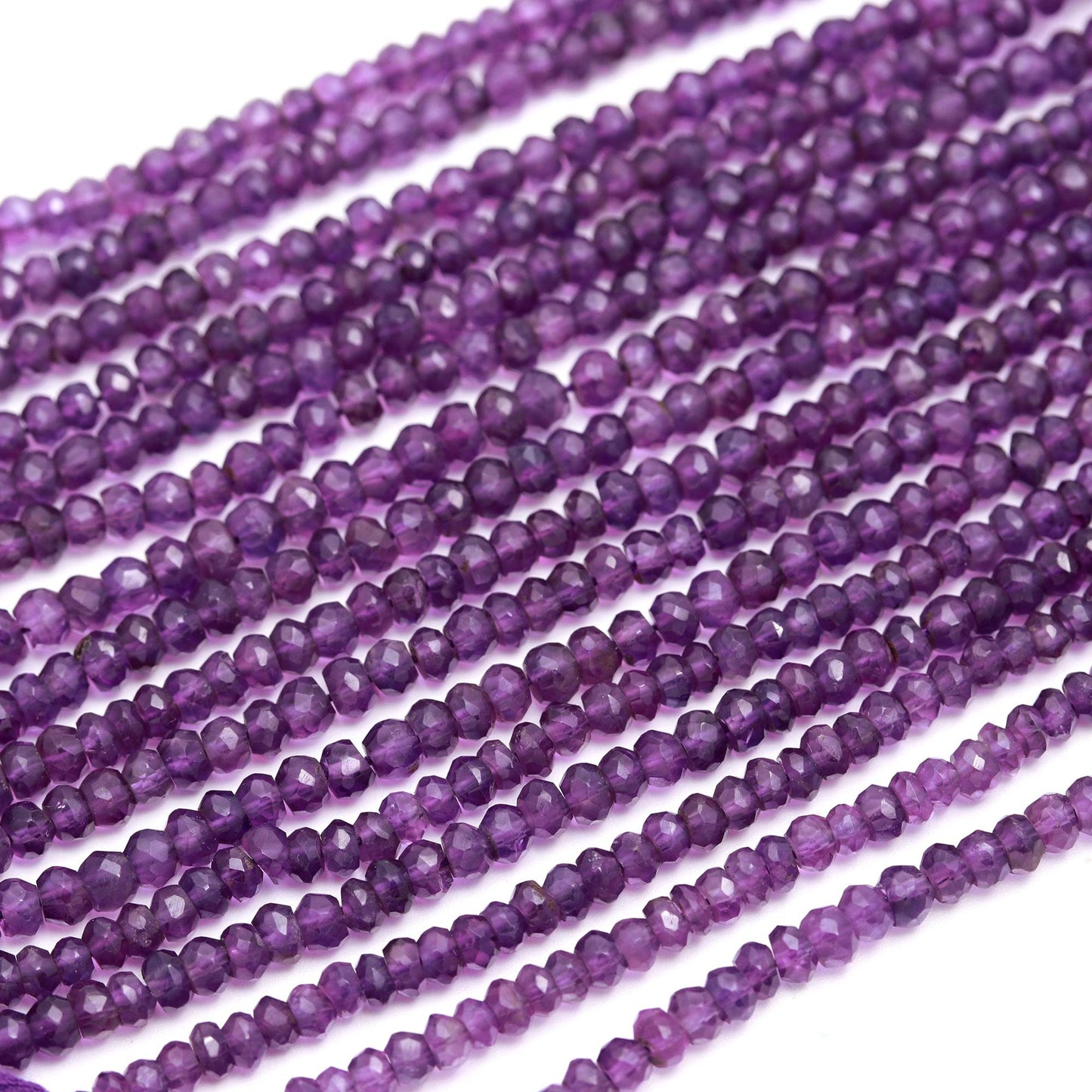 AAA Natural Amethyst Faceted Rondelle Beads 4-5MM Amethyst Gemstone Beads , 13 Inch Blue Amethyst Rondelle Beads | Blue Rondelle Beads