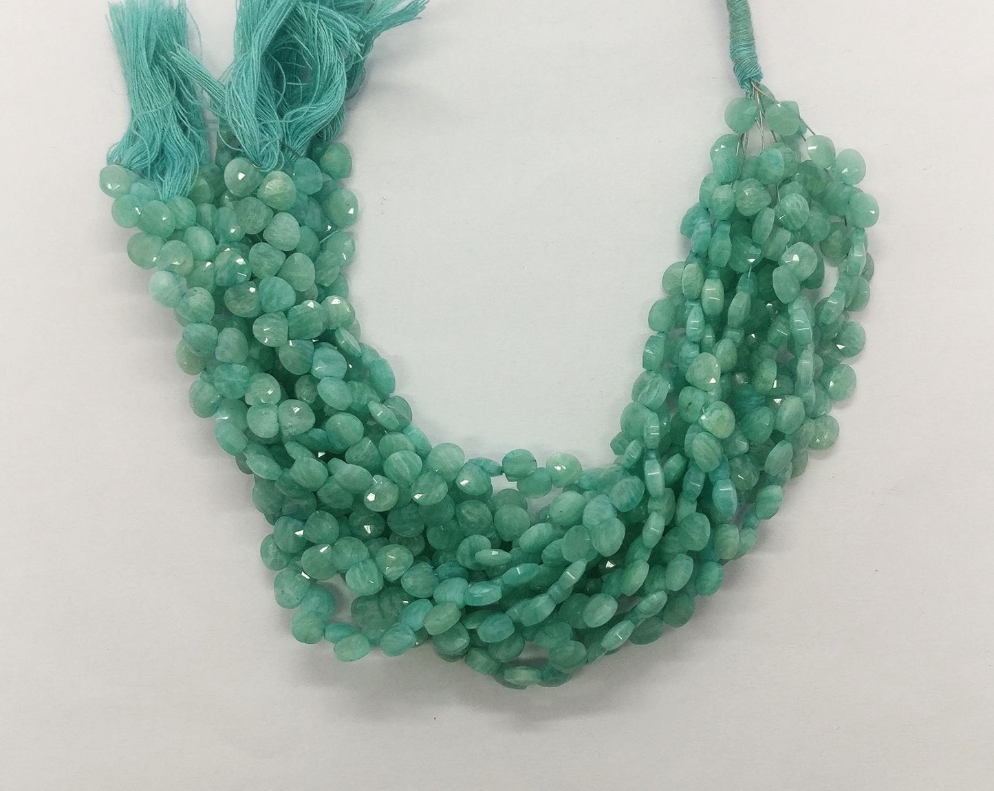 Amazonite Faceted Heart Shape Beads 6 MM Natural Amazonite Beads Faceted Amazonite Briolettes for Designer Handmade Jewelry and Craft Making