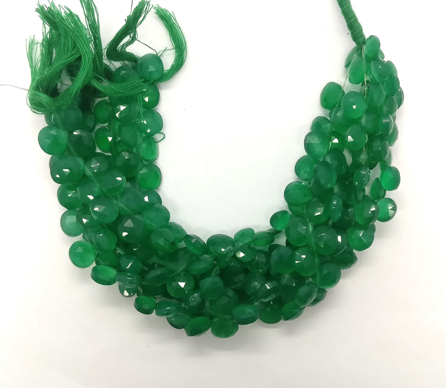 Green Onyx Faceted Heart Shape Beads Natural Green Onyx Heart 8-8.5 MM Briolettes Beads for Handmade Jewelry Designer Necklace Earrings
