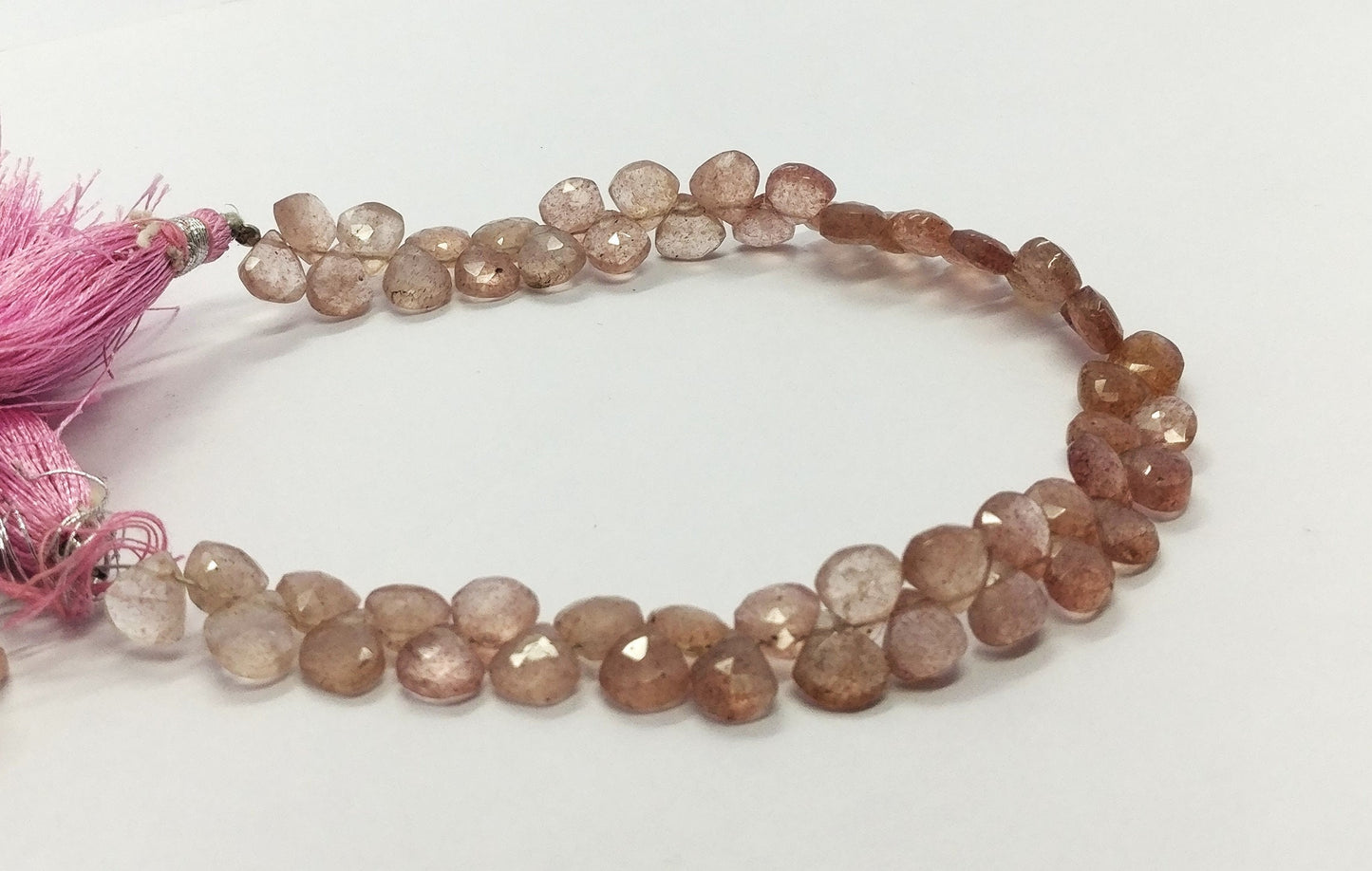 Strawberry Faceted Heart Shape Beads Pink Strawberry Heart Shape 6-7 MM Briolettes for Designer Handmade Jewelry Necklace Earrings Making