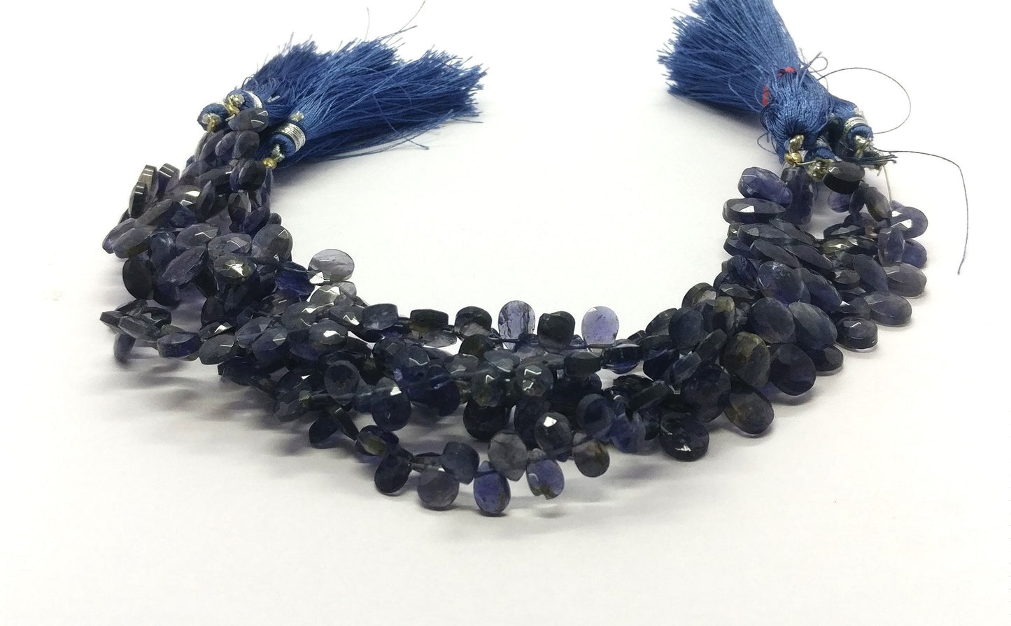 Iolite Faceted Pear Shape Beads Natural Iolite Pear Shape 6x8 MM Beads Faceted Iolite Briolettes for Jewelry Necklace Pendant Making Craft