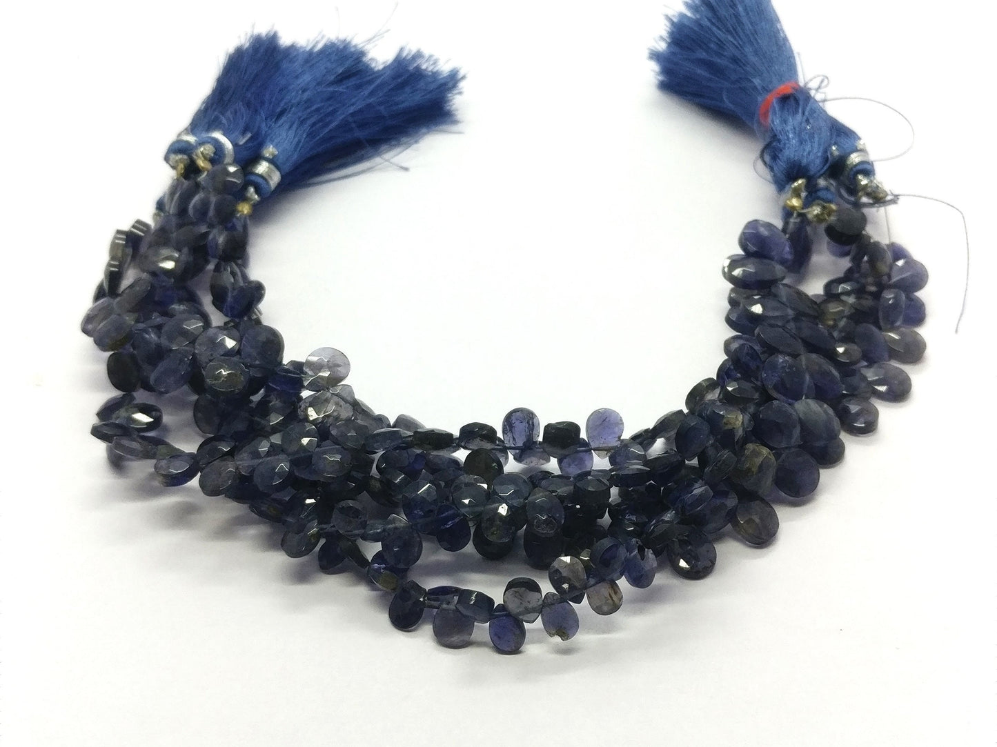 Iolite Faceted Pear Shape Beads Natural Iolite Pear Shape 6x8 MM Beads Faceted Iolite Briolettes for Jewelry Necklace Pendant Making Craft