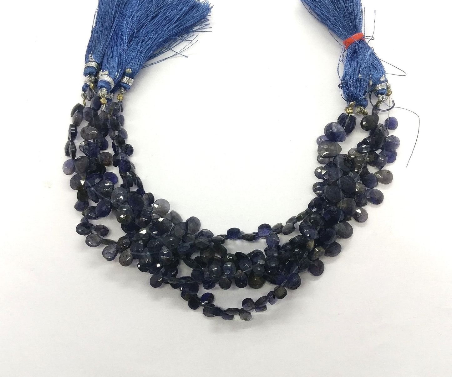 Iolite Faceted Pear Shape Beads Natural Iolite Pear Shape 6x8 MM Beads Faceted Iolite Briolettes for Jewelry Necklace Pendant Making Craft