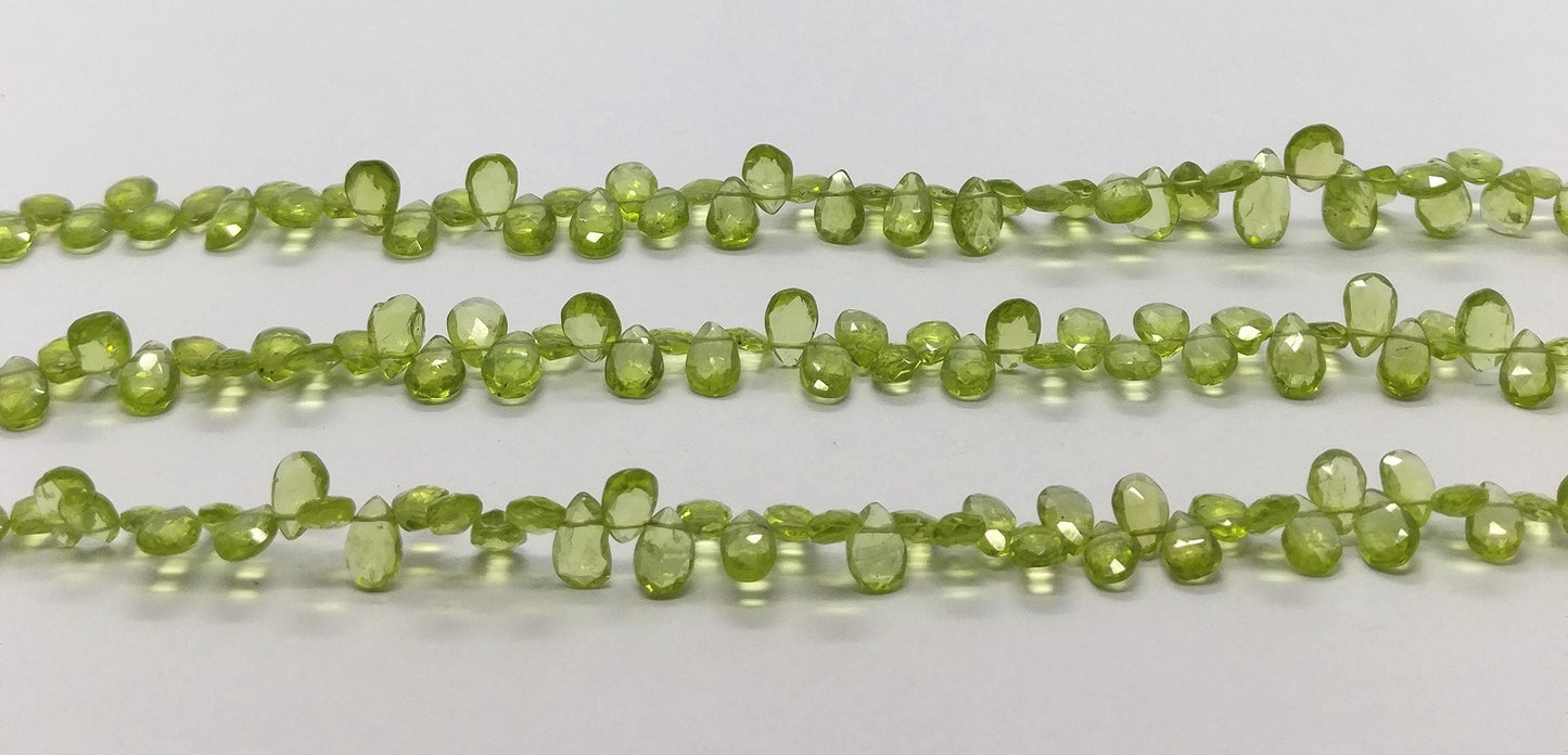 Peridot Pear Shape Beads Natural Peridot 5x7 MM Faceted Pear Briolettes Beads for Designer Jewelry Necklace Bracelet Pendant Making Craft