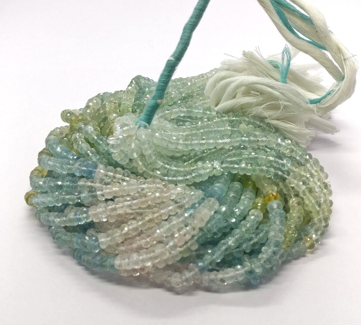 Multi Aquamarine Faceted Rondelle Beads 5-6 MM Natural Multi Aquamarine Top Quality Rondelle Bead for Handmade Designer Jewelry Making Craft