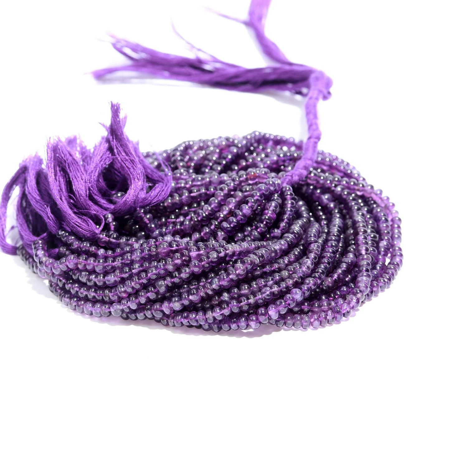 Amethyst Smooth Rondelle Beads Natural Blue Amethyst 5-5.5 MM Rondelle Beads Smooth Beads for Designer Jewelry Necklace Making Craft and Art