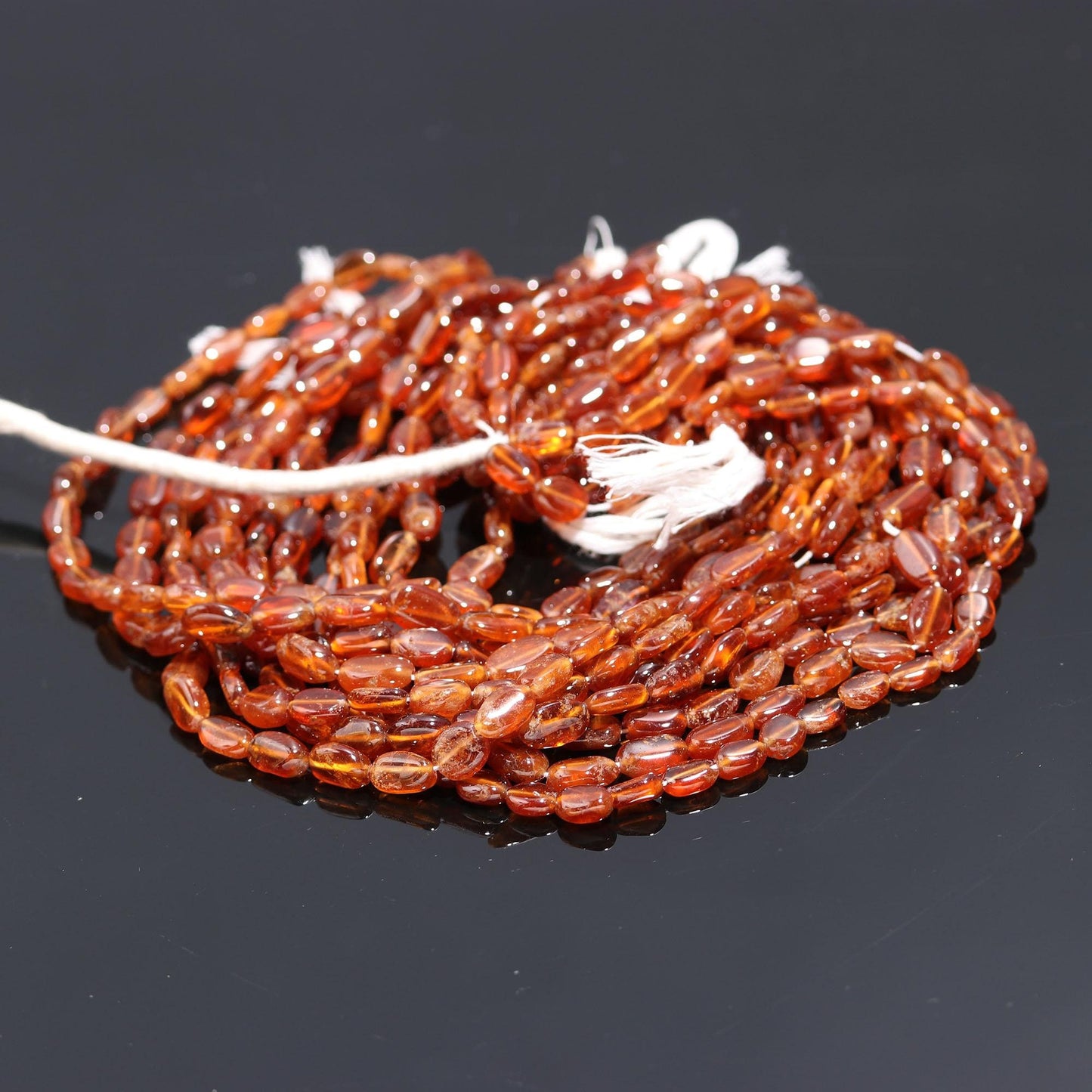 Hessonite Garnet Smooth Oval Beads Natural 6x9 MM - 7x10 MM Hessonite Smooth Oval Shape Beads Garnet Beads for Handmade Jewelry Making Craft