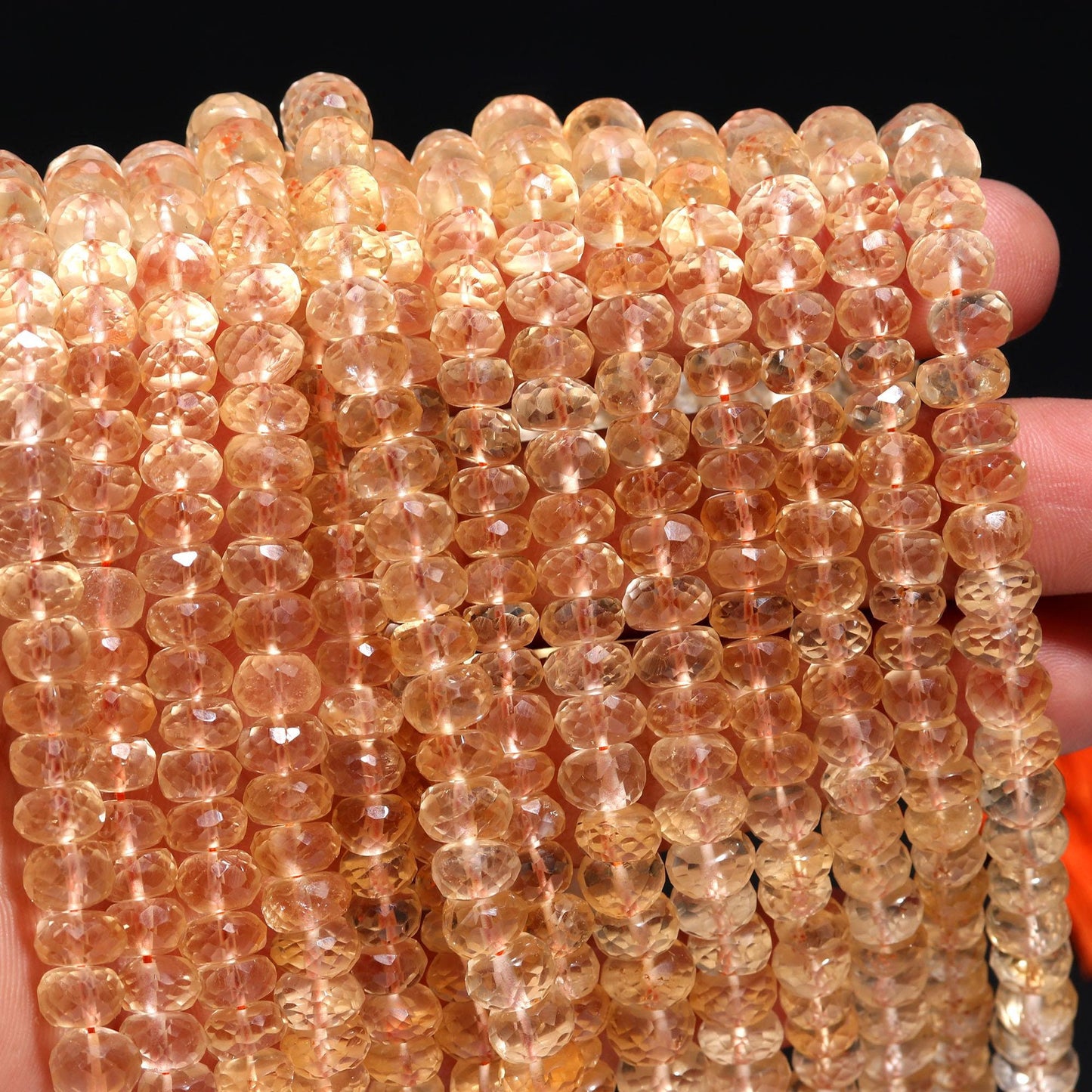 Citrine Faceted Rondelle Beads Natural Citrine 6-7/7-8/8-9 MM Beads Faceted Citrine Rondelle Beads for Handmade Jewelry Making Craft and Art