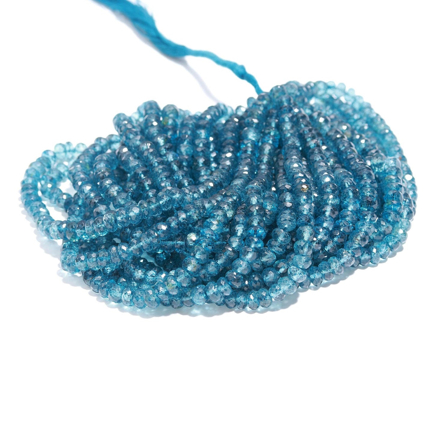 London Blue Topaz Faceted Rondelle 6-7 MM Natural Topaz 16" Strand for Handmade Designer Jewelry Necklace Bracelet Pendant Earring Making