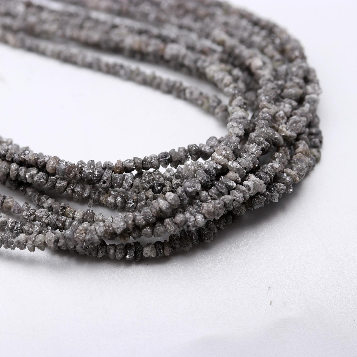 Grey Diamond Uncut Beads Natural Diamond Raw Beads 2.5-3.5 MM White Grey Diamonds Raw Uncut Chips Beads for Designer Jewelry Making Craft
