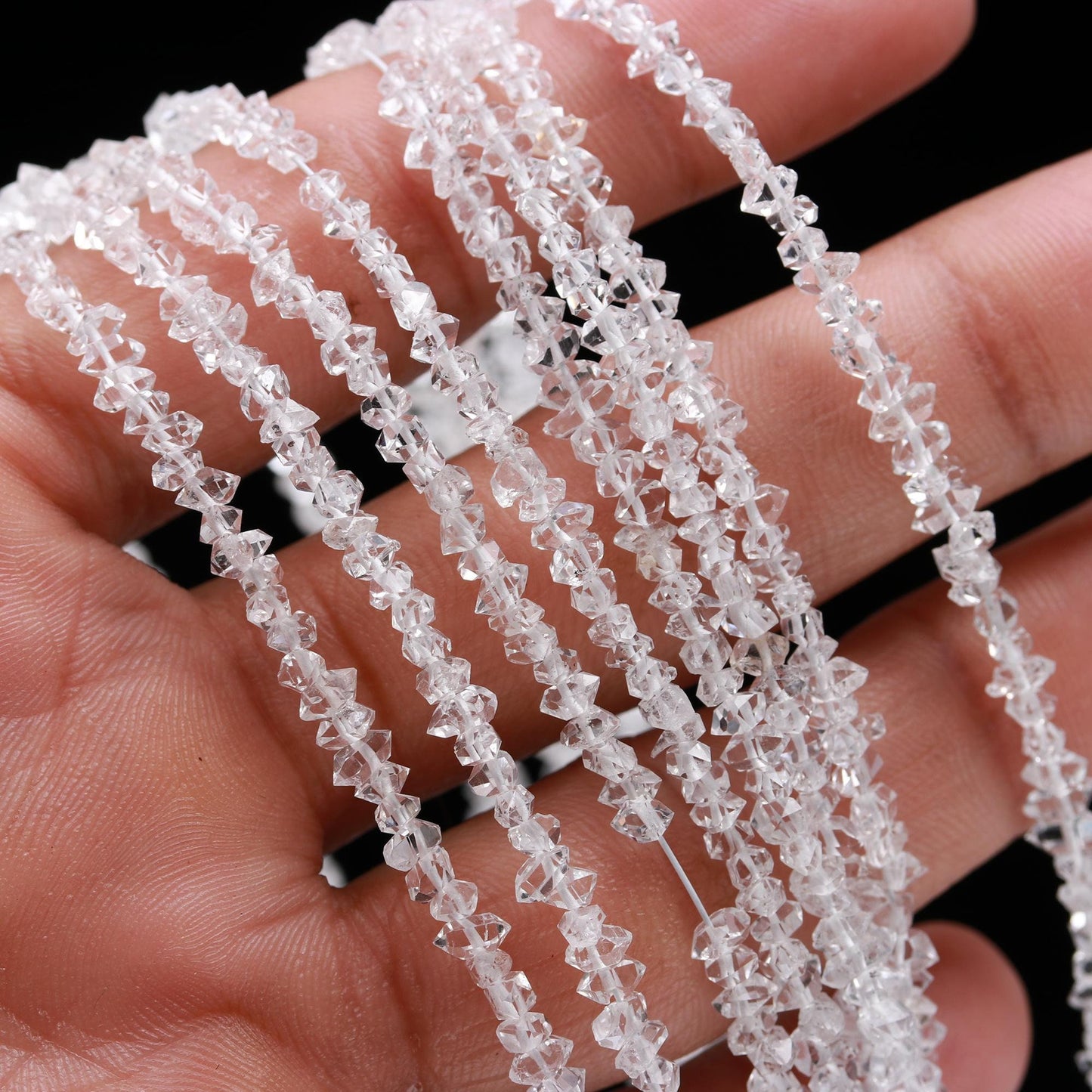 Clear White Herkimer Diamond Quartz Nuggets Beads Natural Uncut Diamond Quartz Natural Herkimer Raw Beads for Designer Jewelry Making Craft