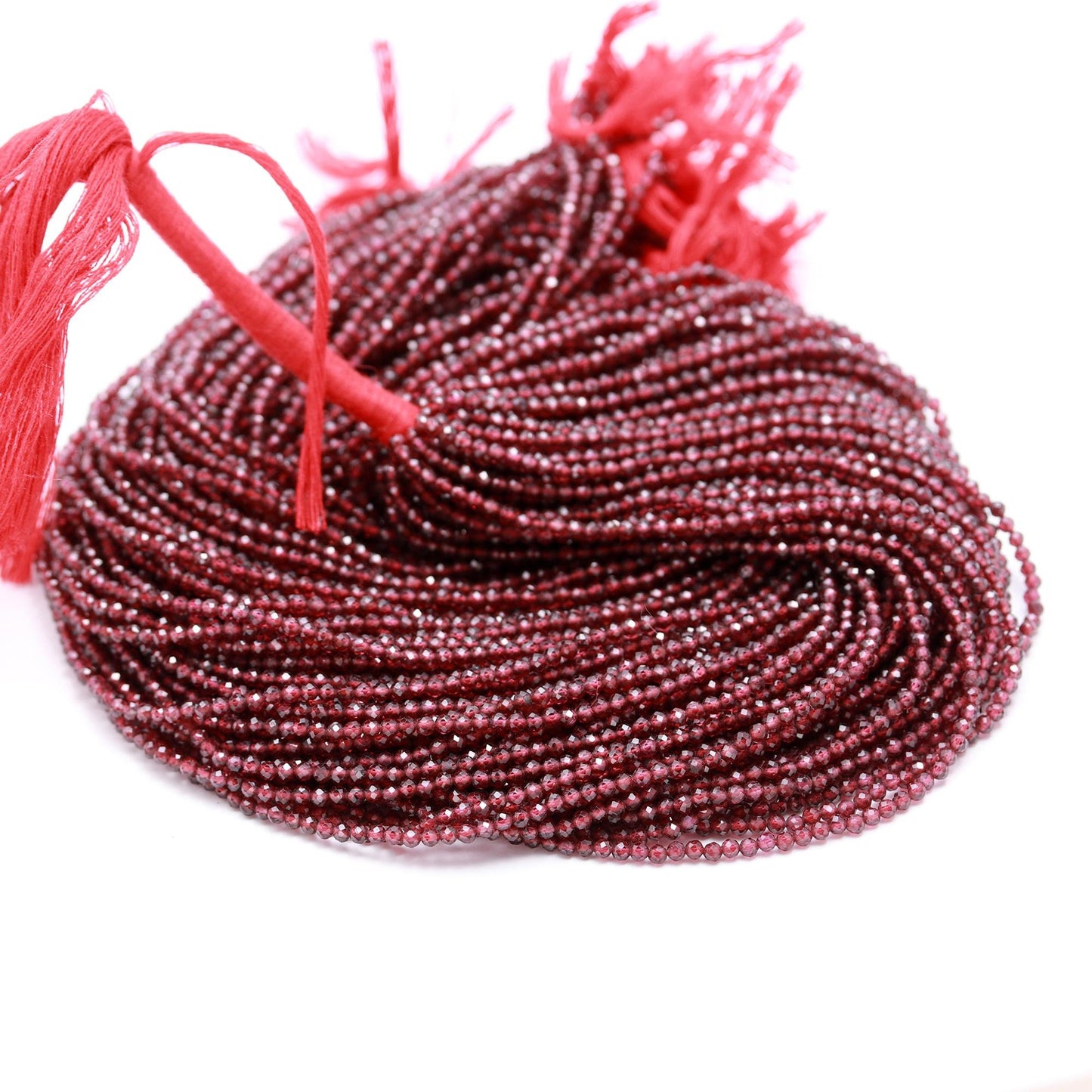 5 Strands Mozambique Garnet Faceted Round Beads 2.5 MM Mozambique Garnet Round Beads 12" Strand Natural Garnet Round Bead for Jewelry Making