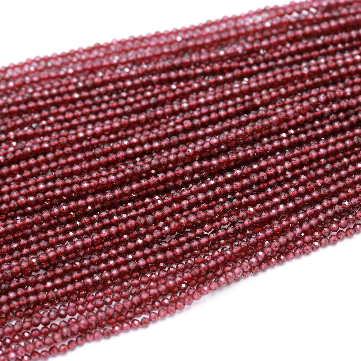5 Strands Mozambique Garnet Faceted Round Beads 2.5 MM Mozambique Garnet Round Beads 12" Strand Natural Garnet Round Bead for Jewelry Making