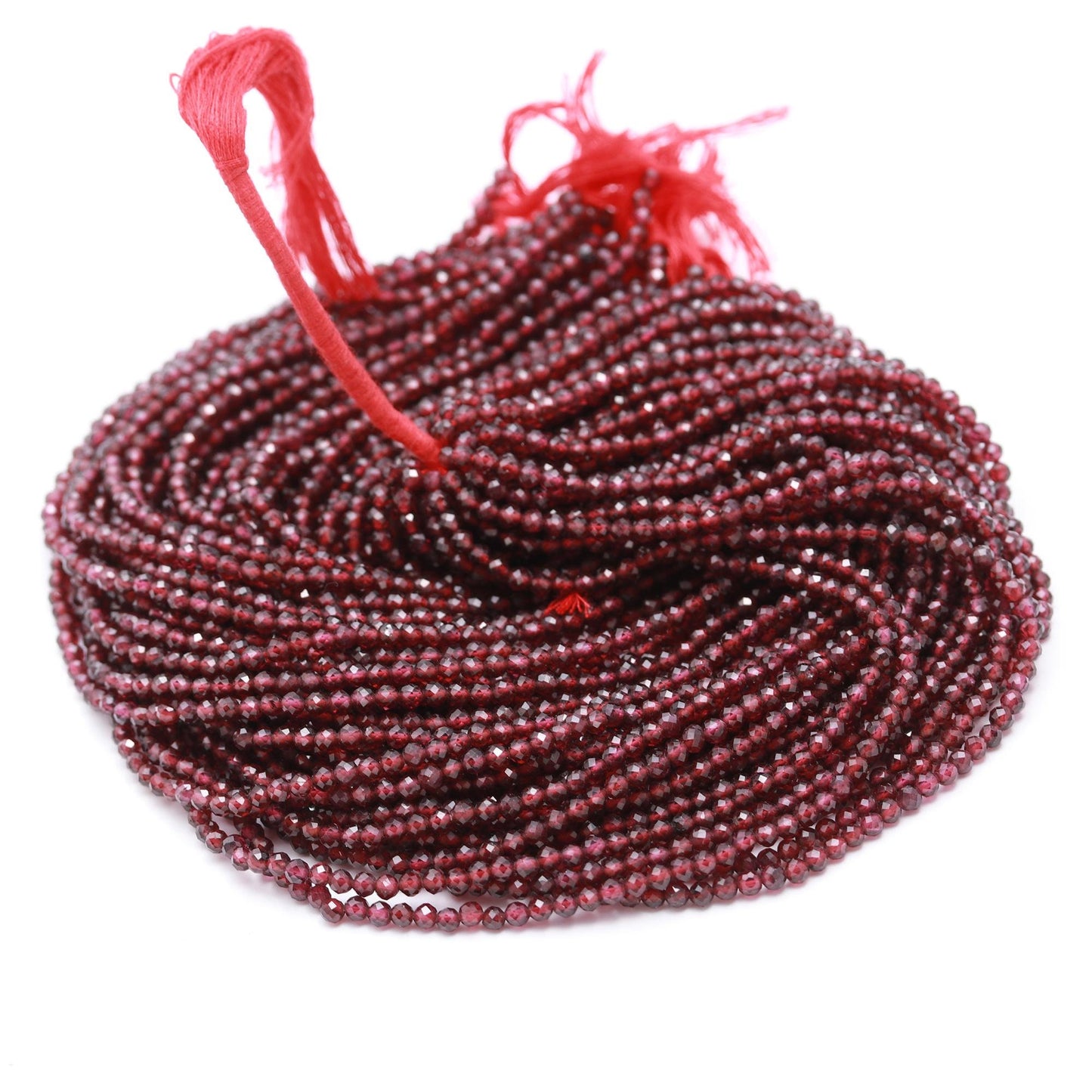 5 Strands Mozambique Garnet Faceted Rondelle Beads 3.25 MM Mozambique Garnet Rondelle Beads 12" Strand Natural Garnet Bead for Jewelry Craft