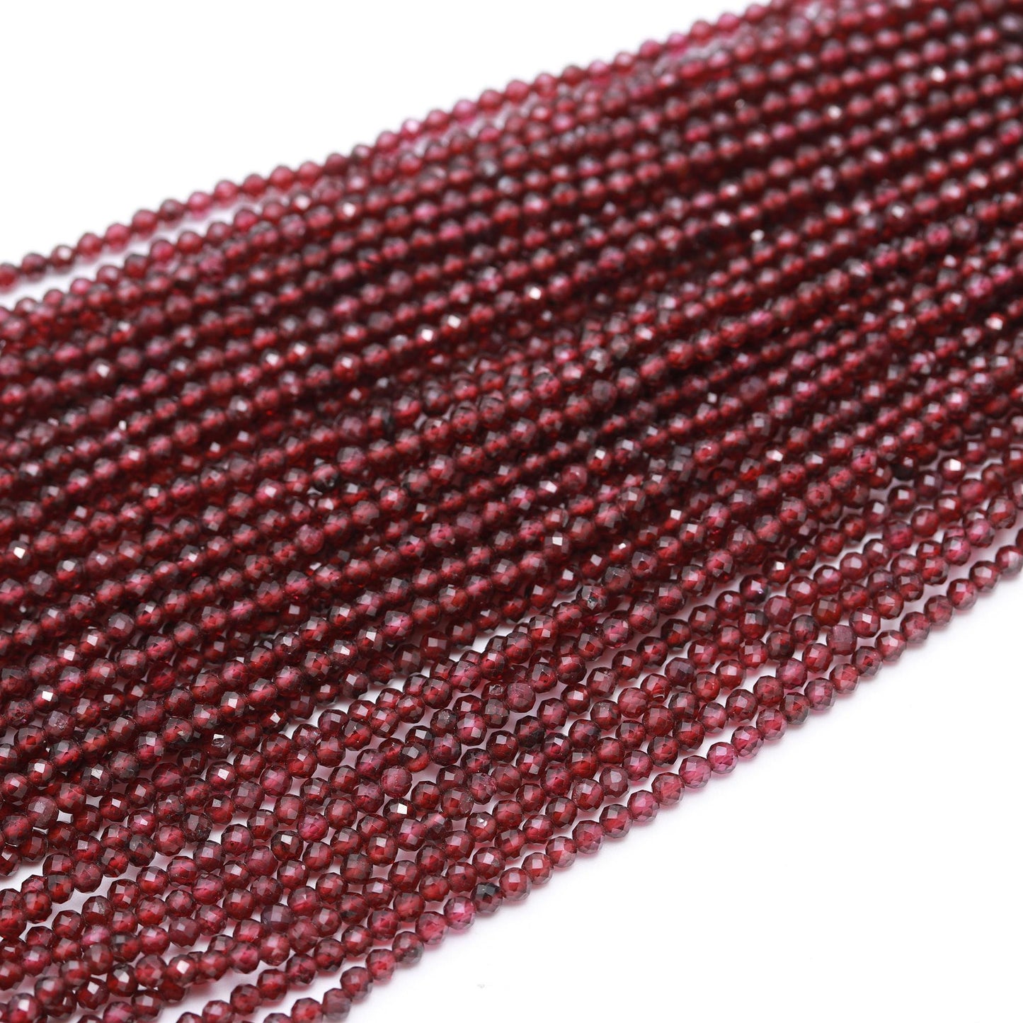 5 Strands Mozambique Garnet Faceted Rondelle Beads 3.25 MM Mozambique Garnet Rondelle Beads 12" Strand Natural Garnet Bead for Jewelry Craft