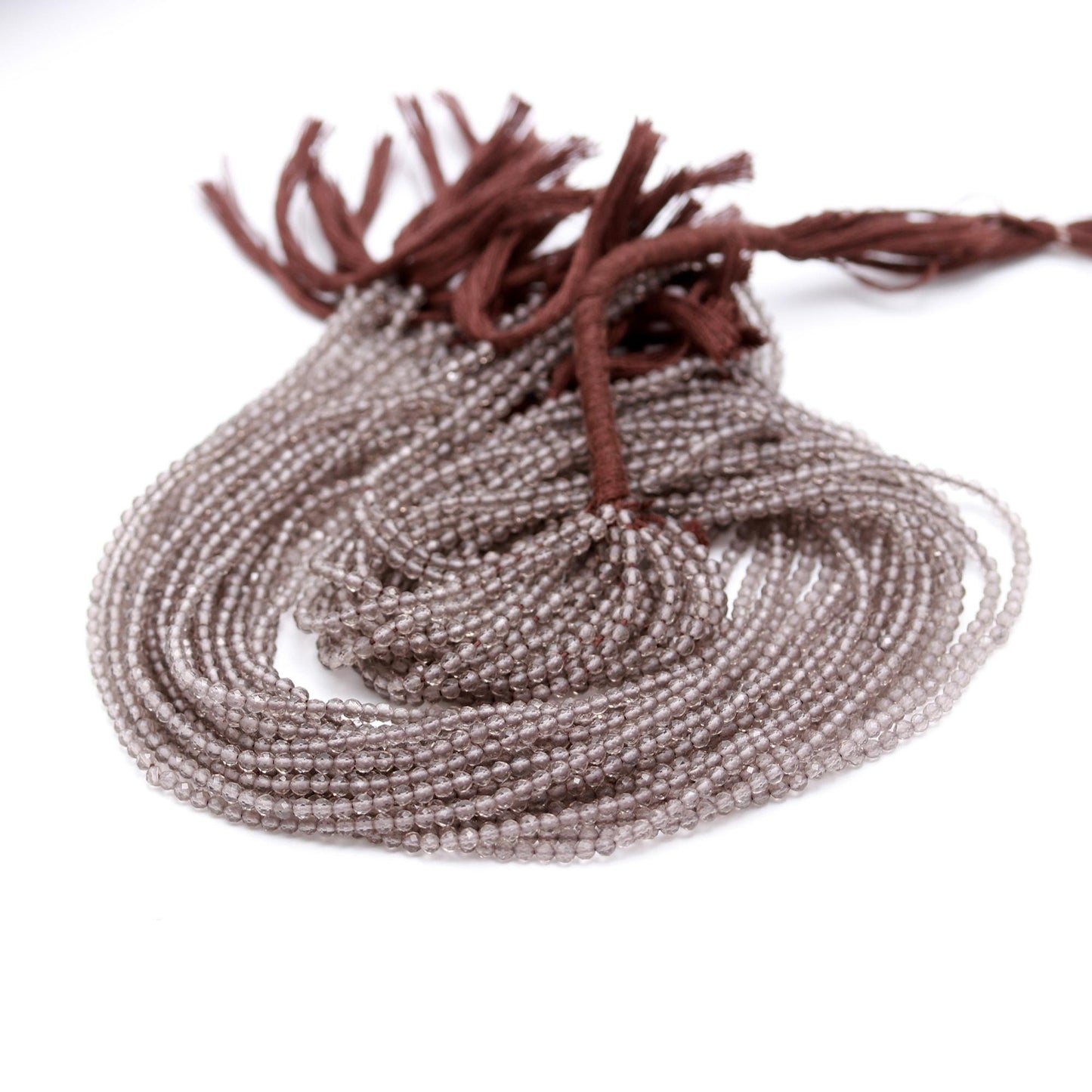 3 Strands Smokey Quartz Faceted Rondelle Beads 2.5 MM Smokey Quartz Rondelle Beads 12" Strand Natural Smokey Quartz for Jewelry Making Craft
