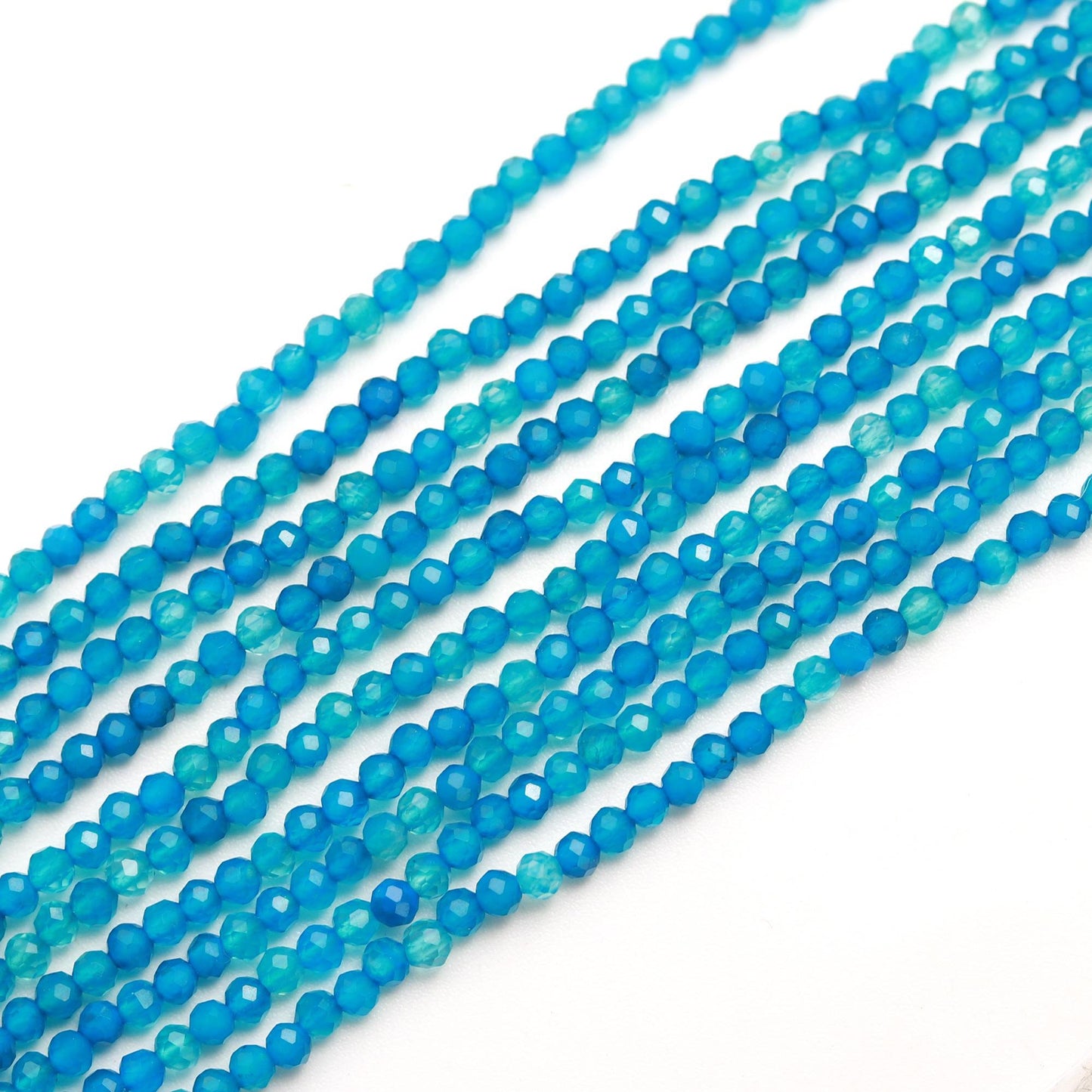 5 Strands AAA Natural Neon Apatite Faceted Rondelle Beads, 2.25 MM Apatite Rondelle Faceted Bead, 12" Neon Blue Apatite Rondelle Bead Strand