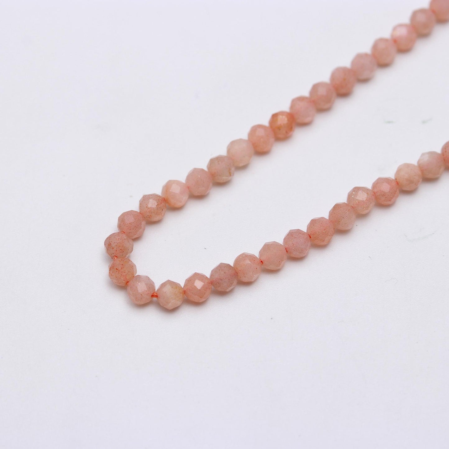 5 Strands Peach Moonstone Faceted Rondelle Beads 3 MM Natural Peach Moonstone Rondelle Beads 13" Strand Moonstone Beads for Jewelry Making