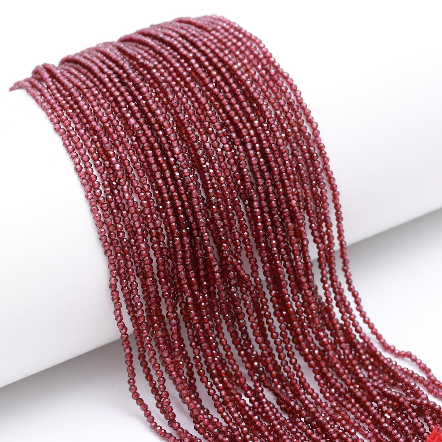 5 Strands Rhodolite Faceted Rondelle Beads, 2.5 MM Rhodolite Round Beads, 12" Natural Pink Rodolite Rondelle Bead, Pink Round Beads Jewelry