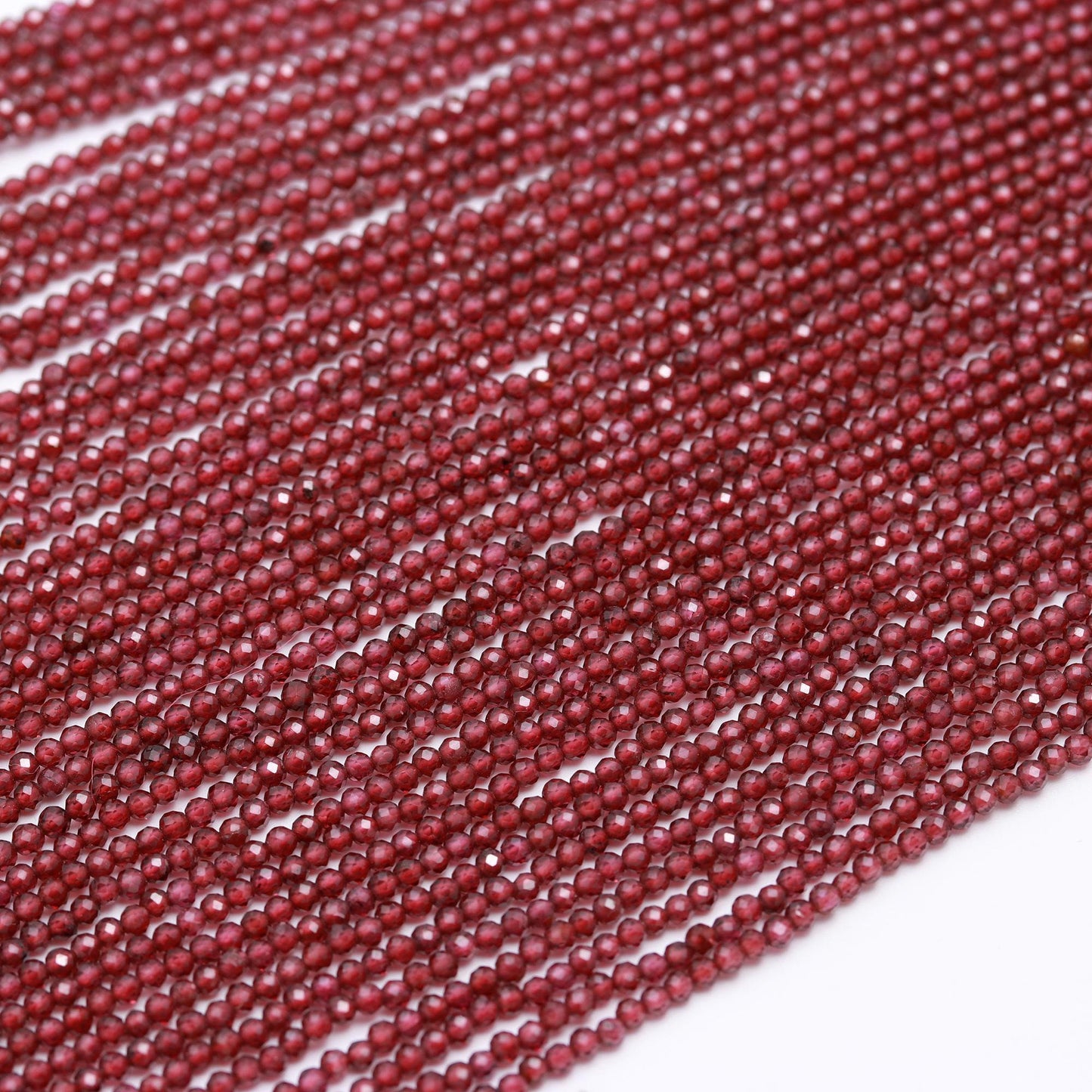 5 Strands Rhodolite Faceted Rondelle Beads, 2.5 MM Rhodolite Round Beads, 12" Natural Pink Rodolite Rondelle Bead, Pink Round Beads Jewelry