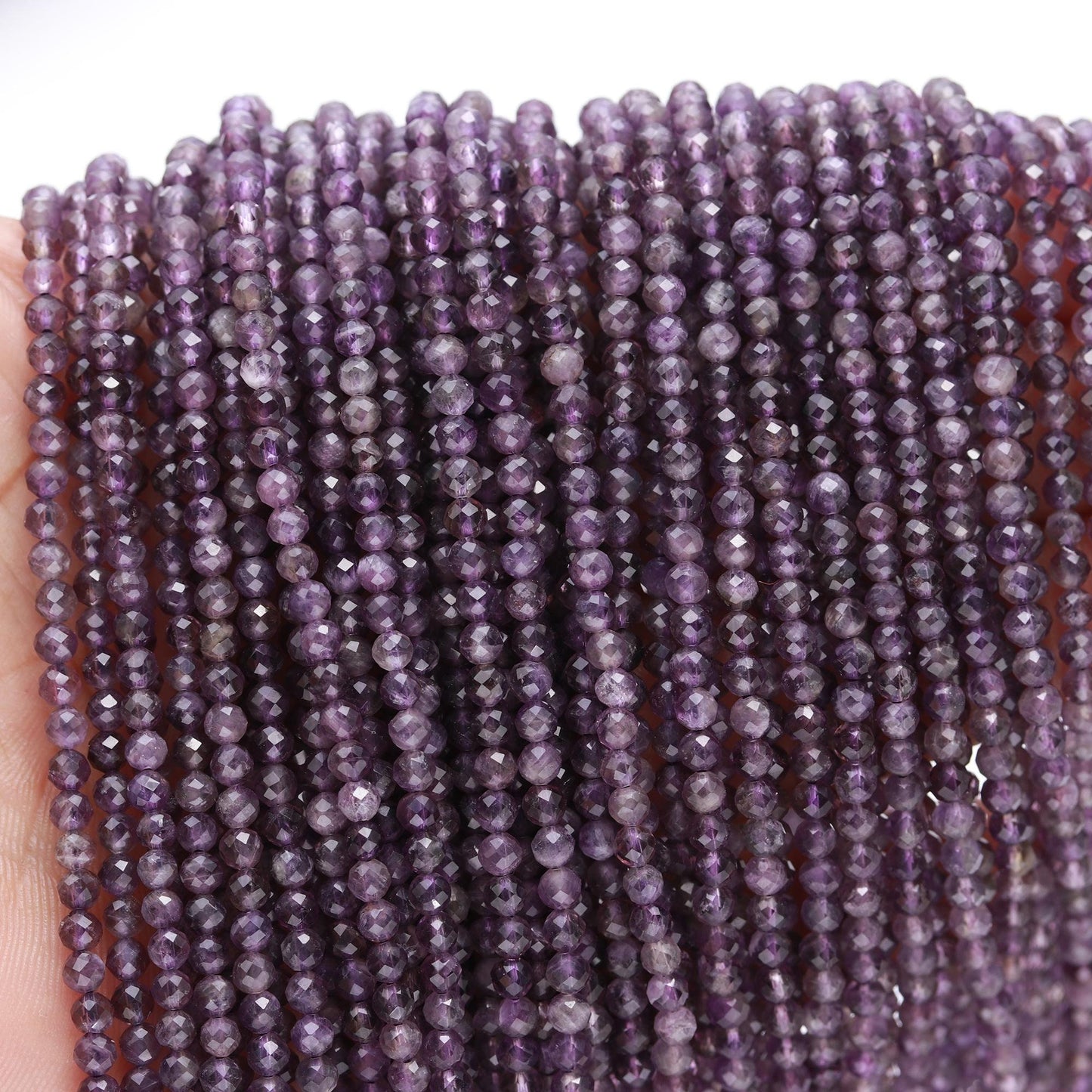 5 Strands Amethyst Faceted Rondelle Beads 3.5 MM Amethyst Rondelle Beads 13" Strand Amethyst Round Gemstone Beads for Jewelry Making Craft