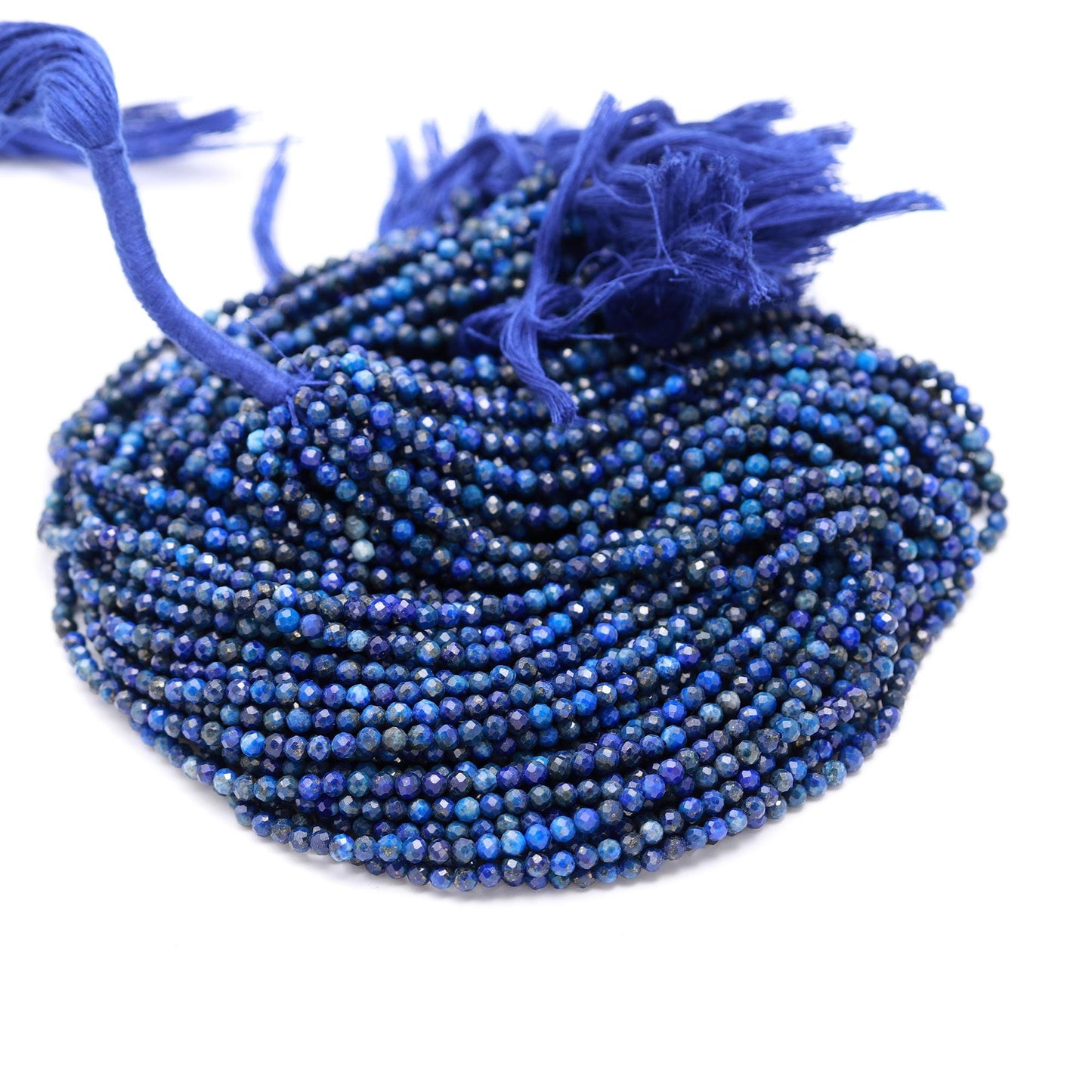 5 Strands Lapis Lazuli Faceted Rondelle Beads 3-3.5 MM Lapis Lazuli Rondelle Beads 13" Strand Natural Lapis Lazuli Beads for Jewelry Making