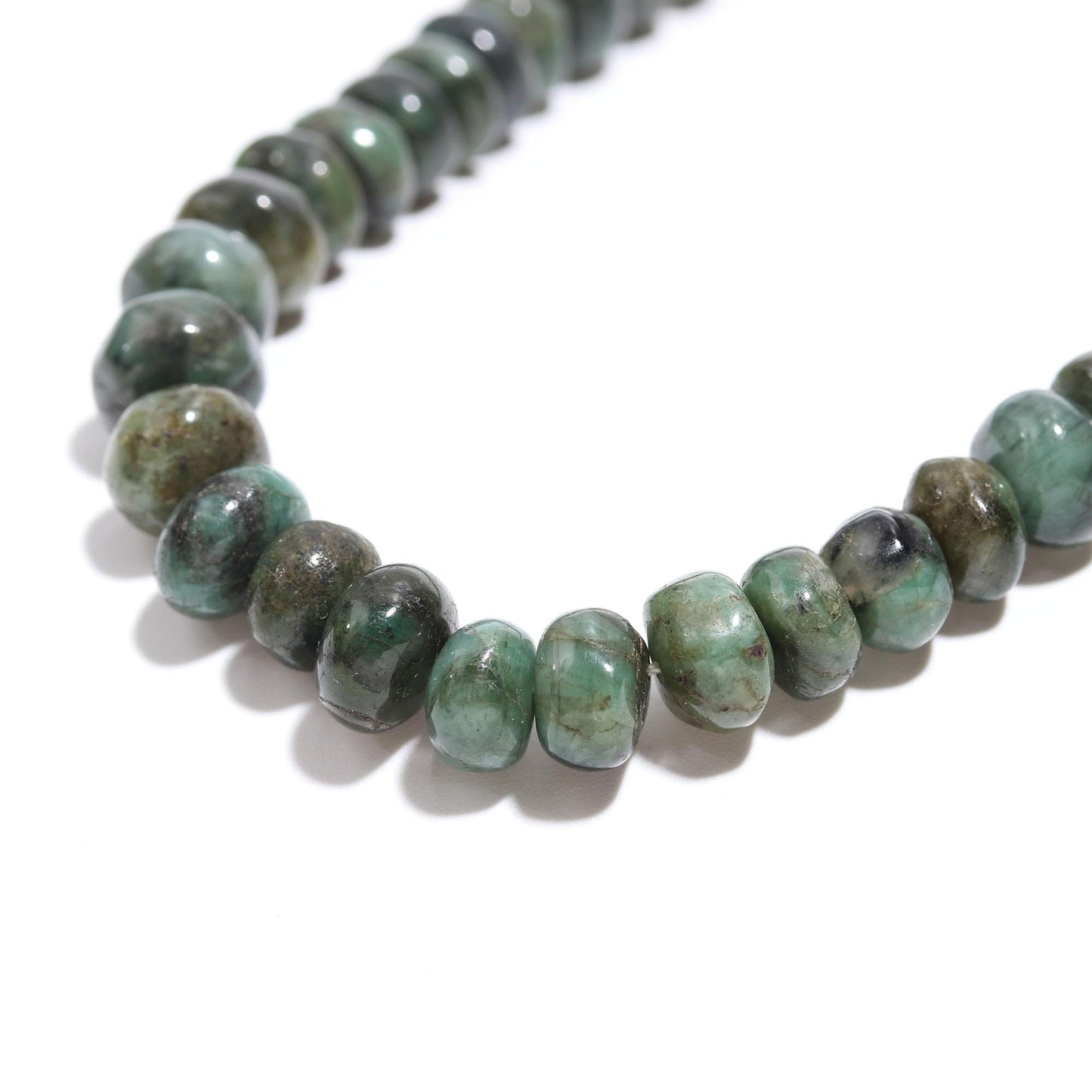 Emerald Smooth Rondelle Beads 7-8 MM Natural Emerald Smooth Rondelle Sakota Emerald 16" Strand for Handmade Designer Jewelry Making Craft