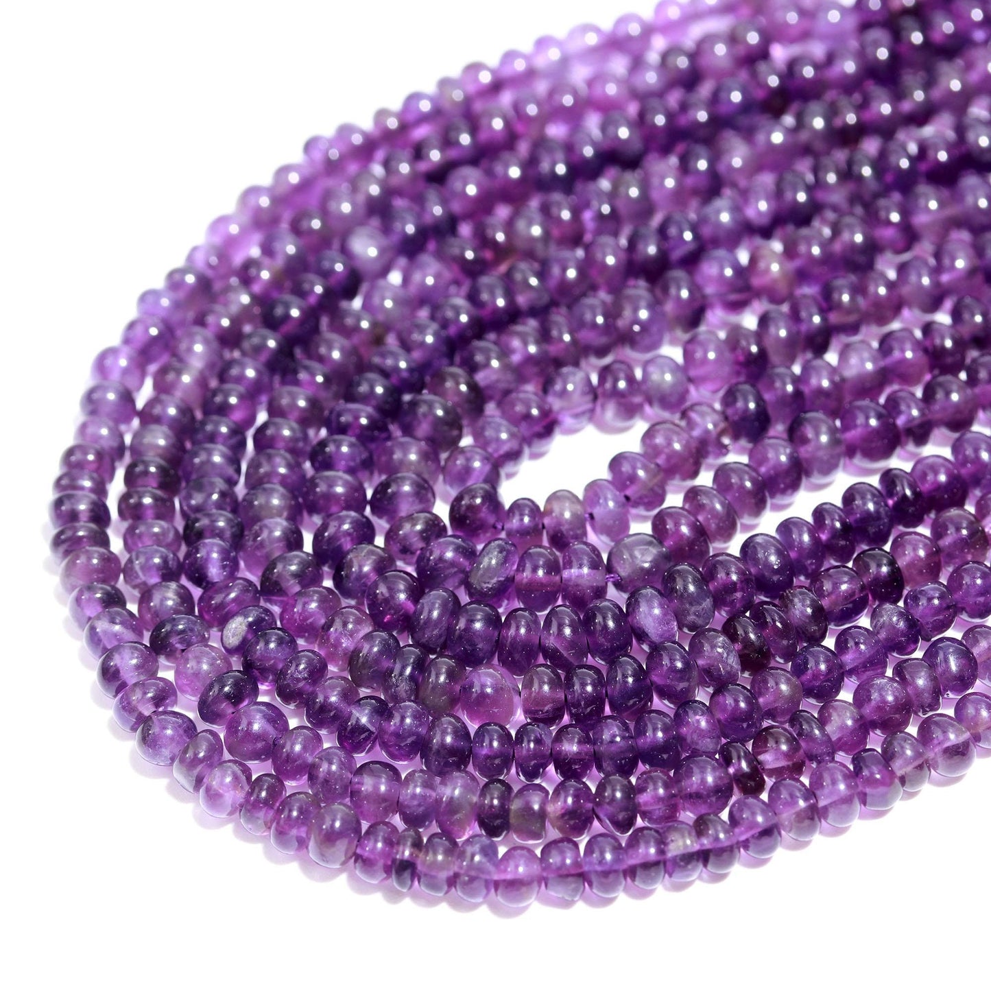 Amethyst Smooth Rondelle Beads Natural Blue Amethyst 5-5.5 MM Rondelle Beads Smooth Beads for Designer Jewelry Necklace Making Craft and Art