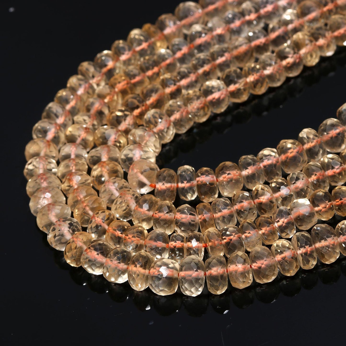 Citrine Faceted Rondelle Beads Natural Citrine 6-7/7-8/8-9 MM Beads Faceted Citrine Rondelle Beads for Handmade Jewelry Making Craft and Art