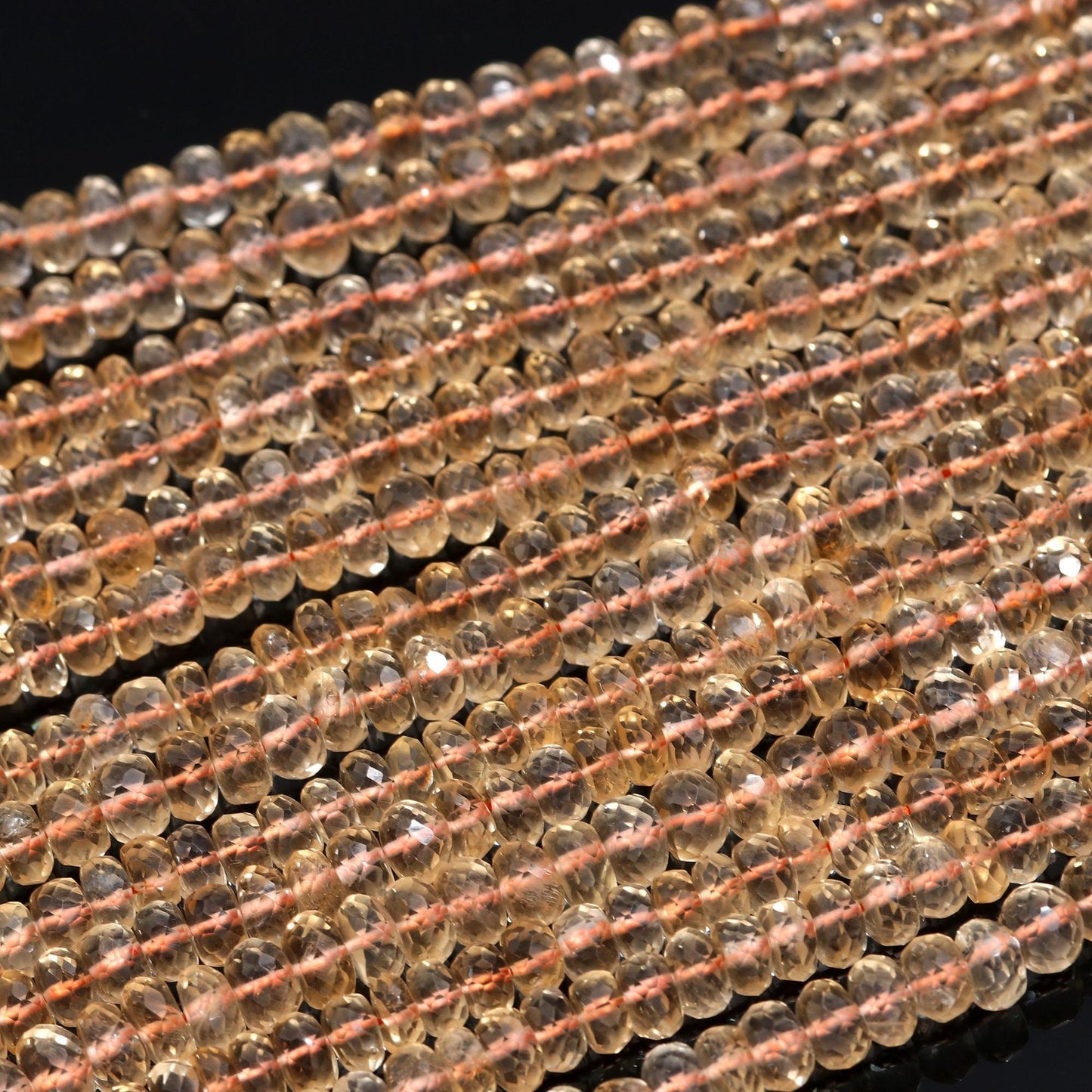 Citrine Faceted Rondelle Beads Natural Citrine 6-7/7-8/8-9 MM Beads Faceted Citrine Rondelle Beads for Handmade Jewelry Making Craft and Art