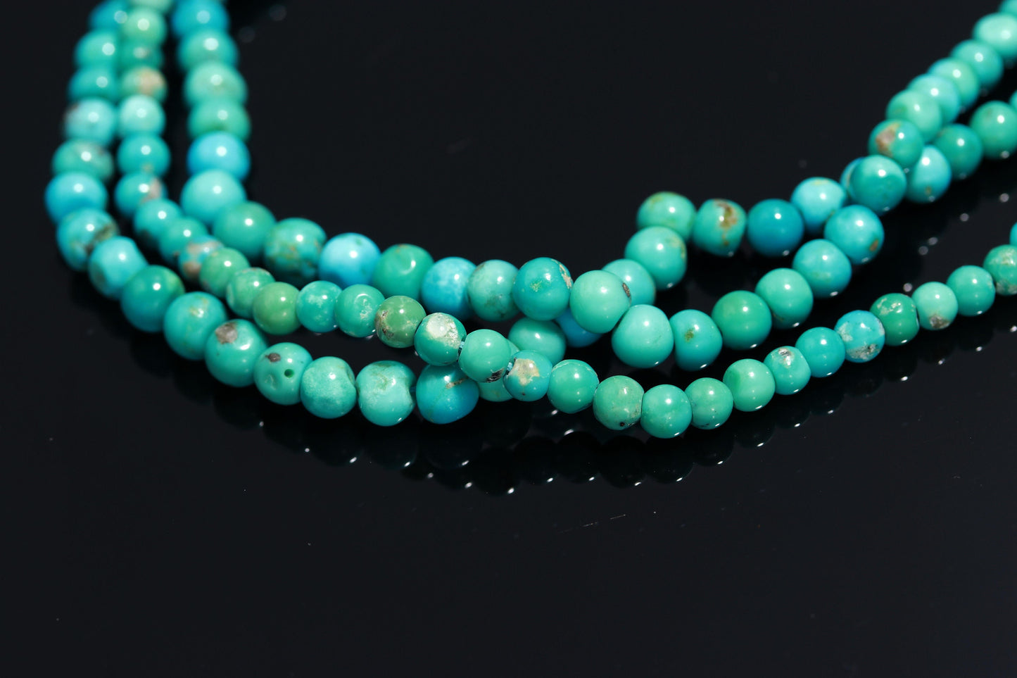 Turquoise Smooth Rondelle Beads Natural Turquoise Smooth Gemstone 3-5 MM Round Beads 17" Strand for Handmade Designer Jewelry Making Craft
